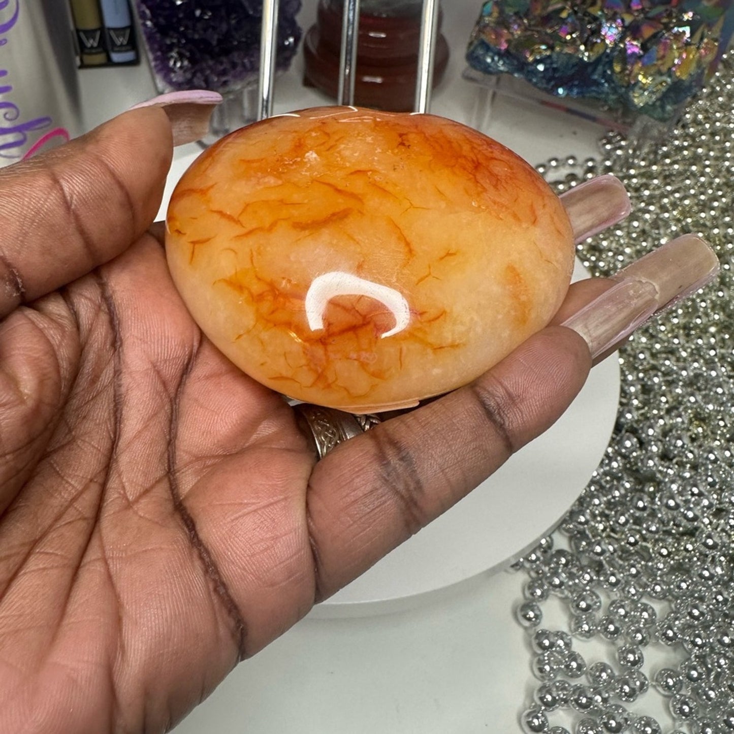 Carnelian Agate Heart Beauty 75MM - CNAGATEHRT-001
