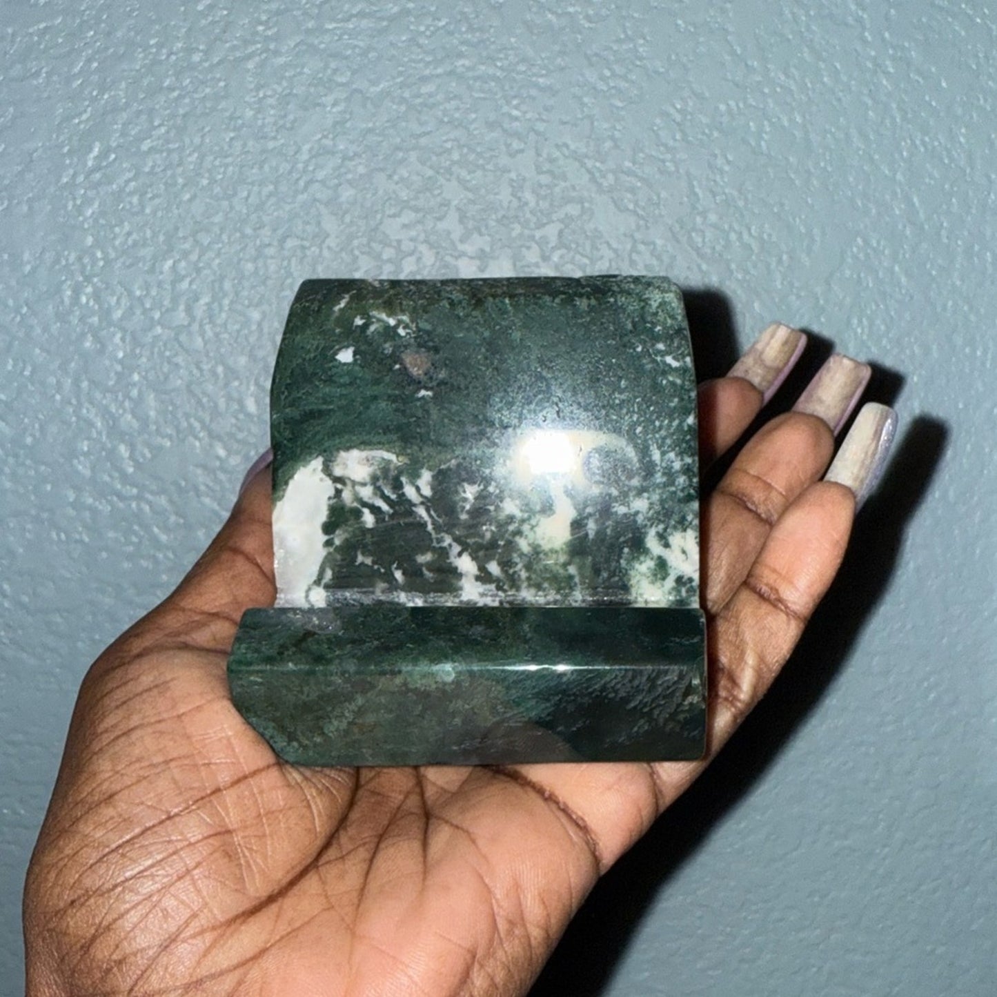 Crystal Phone Stand - Dream Amethyst, Moss Agate, Silver Obsidian-Price for 1