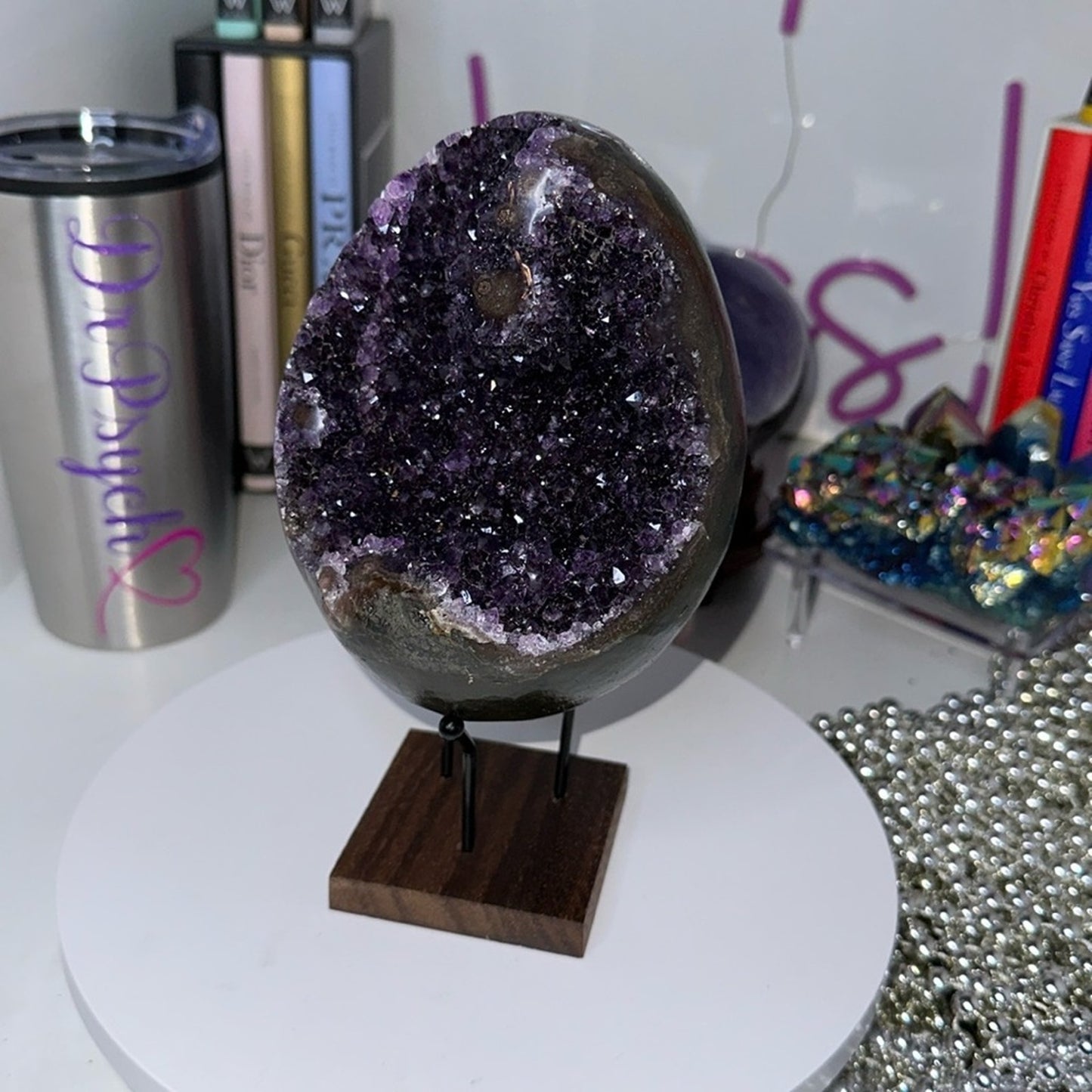 Amethyst Raw Freeform Egg Dinosaur - DRUZYAMYEGGEYE-001 135MM