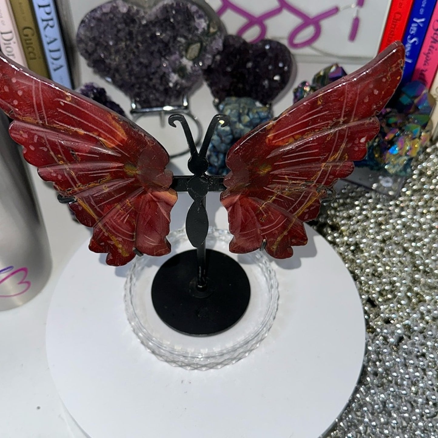 Mookaite custom Butterfly Pink Purple carving #163