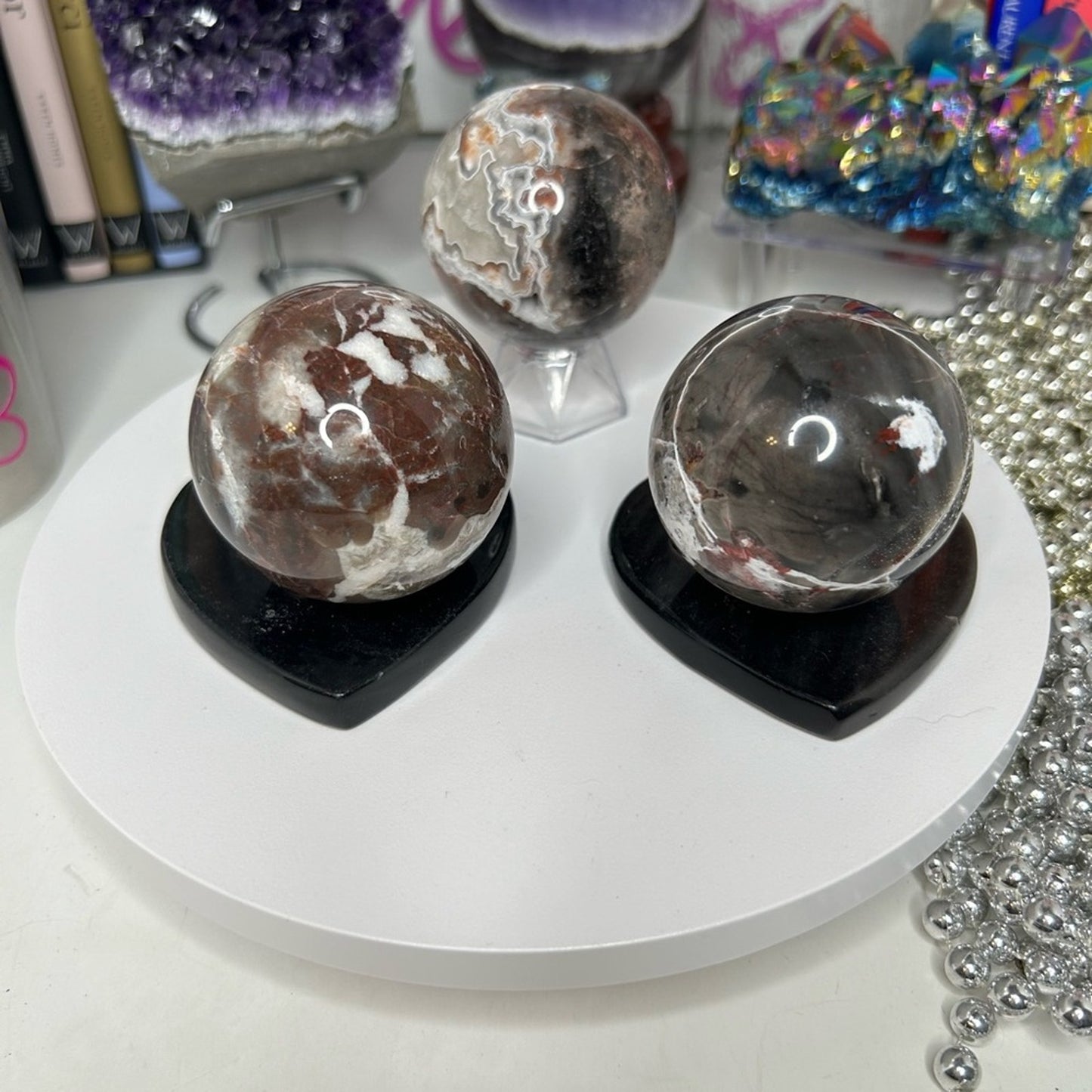 Mexican Lace Agate & Brecciated Jasper Sphere - Pick 1 or Bundle! MXAGTBJ001