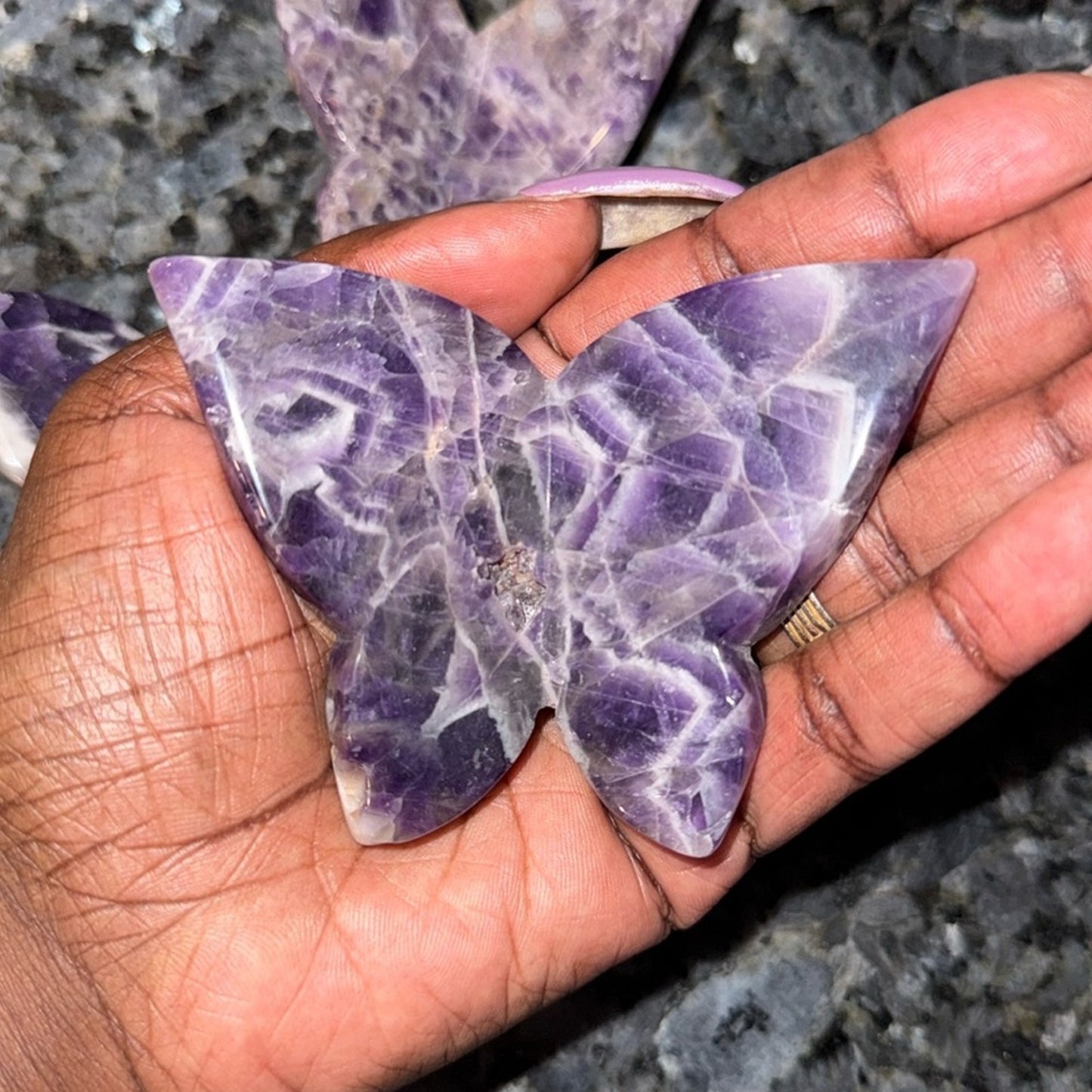Dream Amethyst Butterfly Set of 3 - Sphere holder π¦