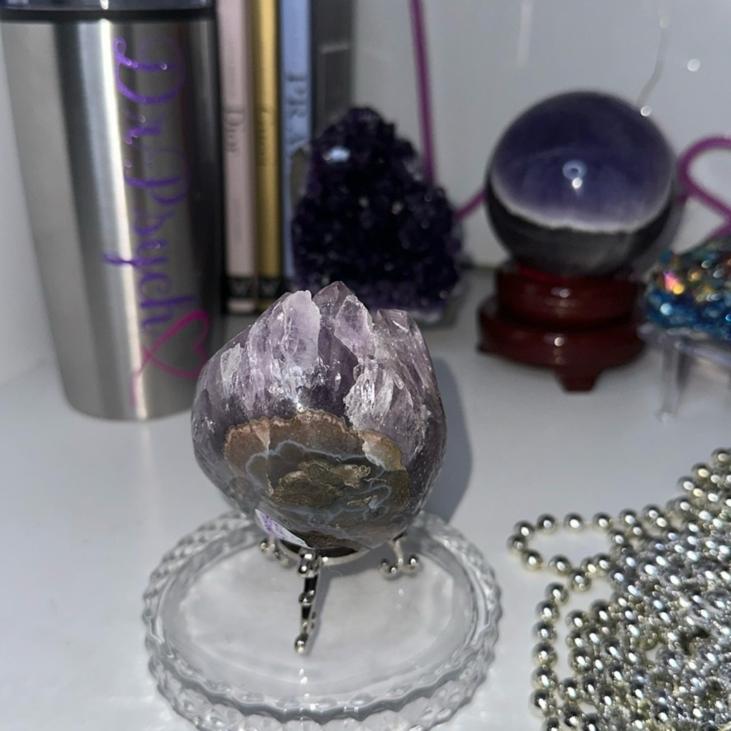 Amethyst Raw Freeform Egg Dinosaur - DRUZYAMYEGG-001 89MM