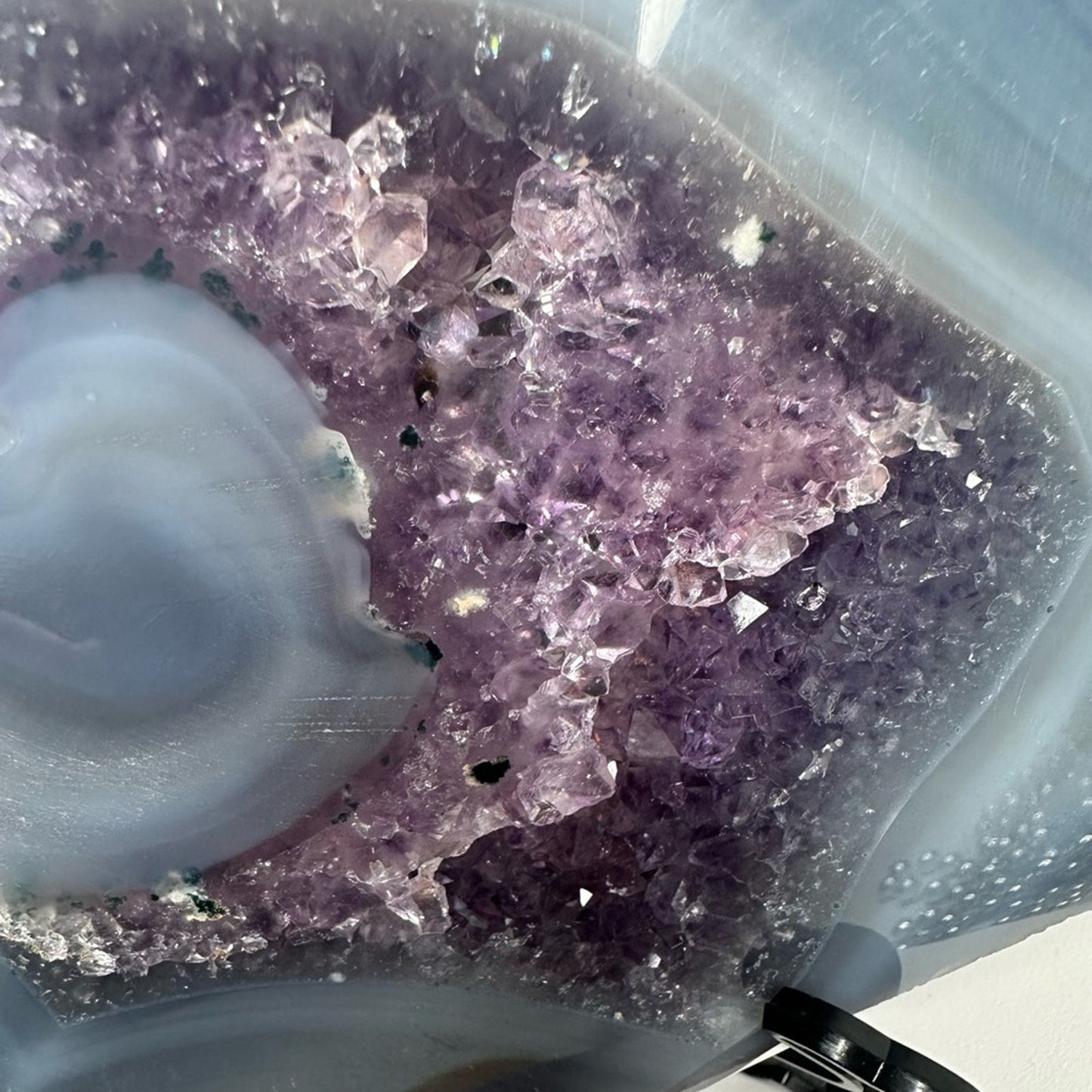 Blue Lace Agate and Amethyst Sugar Slab - BLAAMYSLAB-001