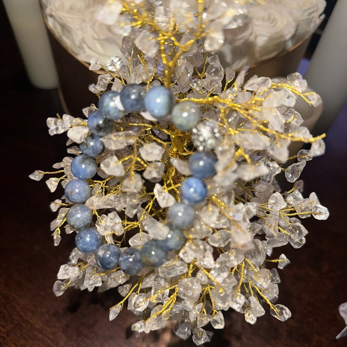 Kyanite and Sterling Silver 925 Bracelet 11MM Bead