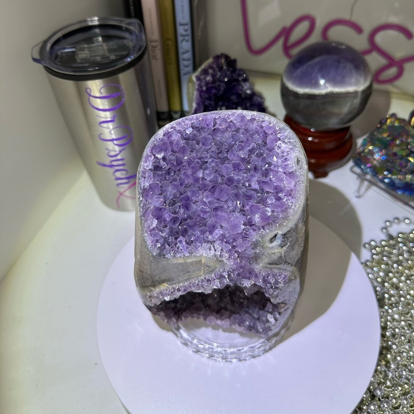 Amethyst Raw Freeform Goggles Sugar Points - AMYGOGGLE-001 138MM