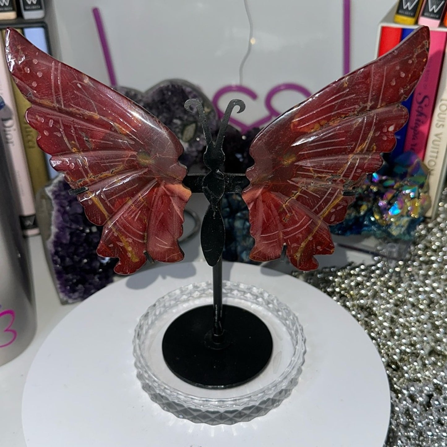 Mookaite custom Butterfly Pink Purple carving #163