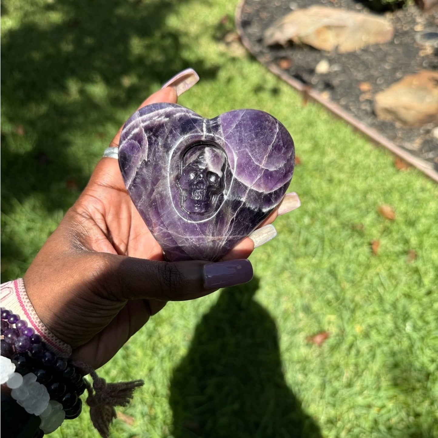 Heart-Shaped Dream Amethyst & Mexican Agate