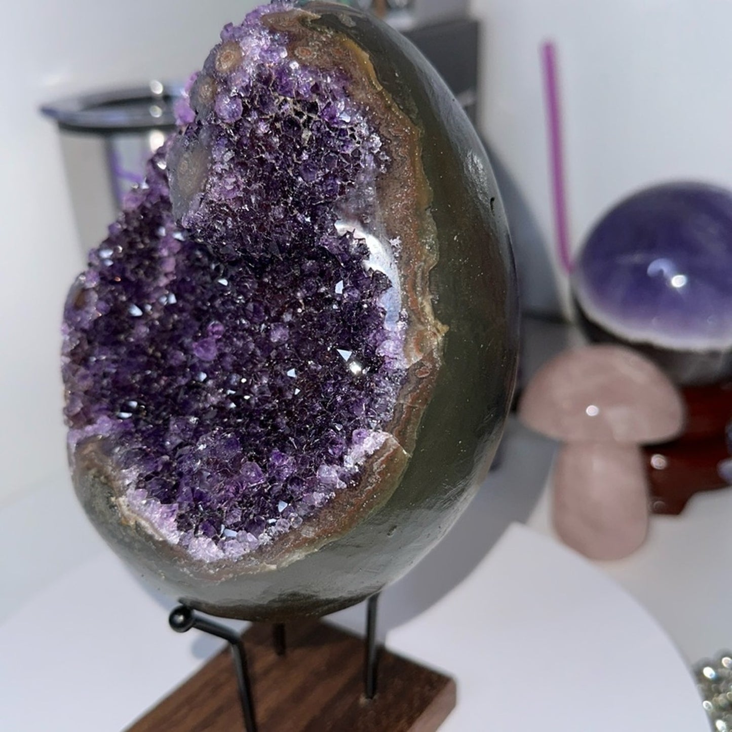 Amethyst Raw Freeform Egg Dinosaur - DRUZYAMYEGGEYE-001 135MM