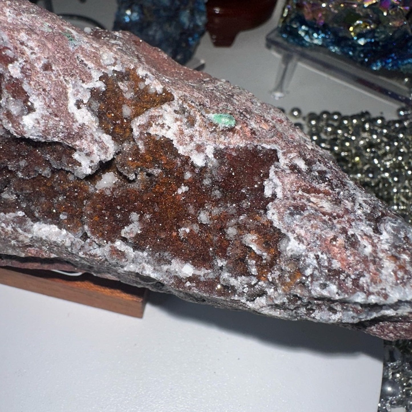 Amethyst Raw “Yam” with Red and Green Quartz inclusions & sugar AMYREDGRNYAM-001