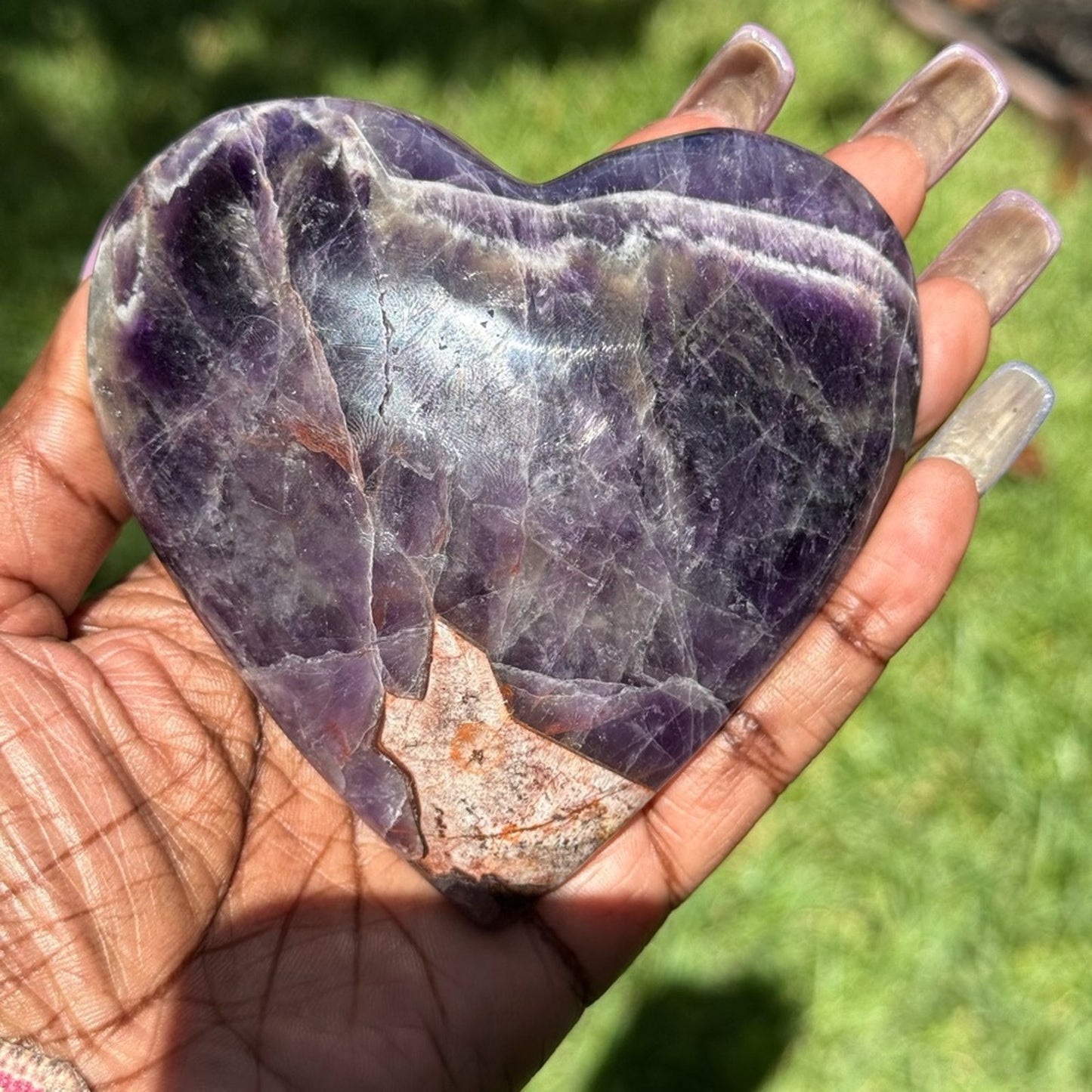 Heart-Shaped Dream Amethyst & Mexican Agate