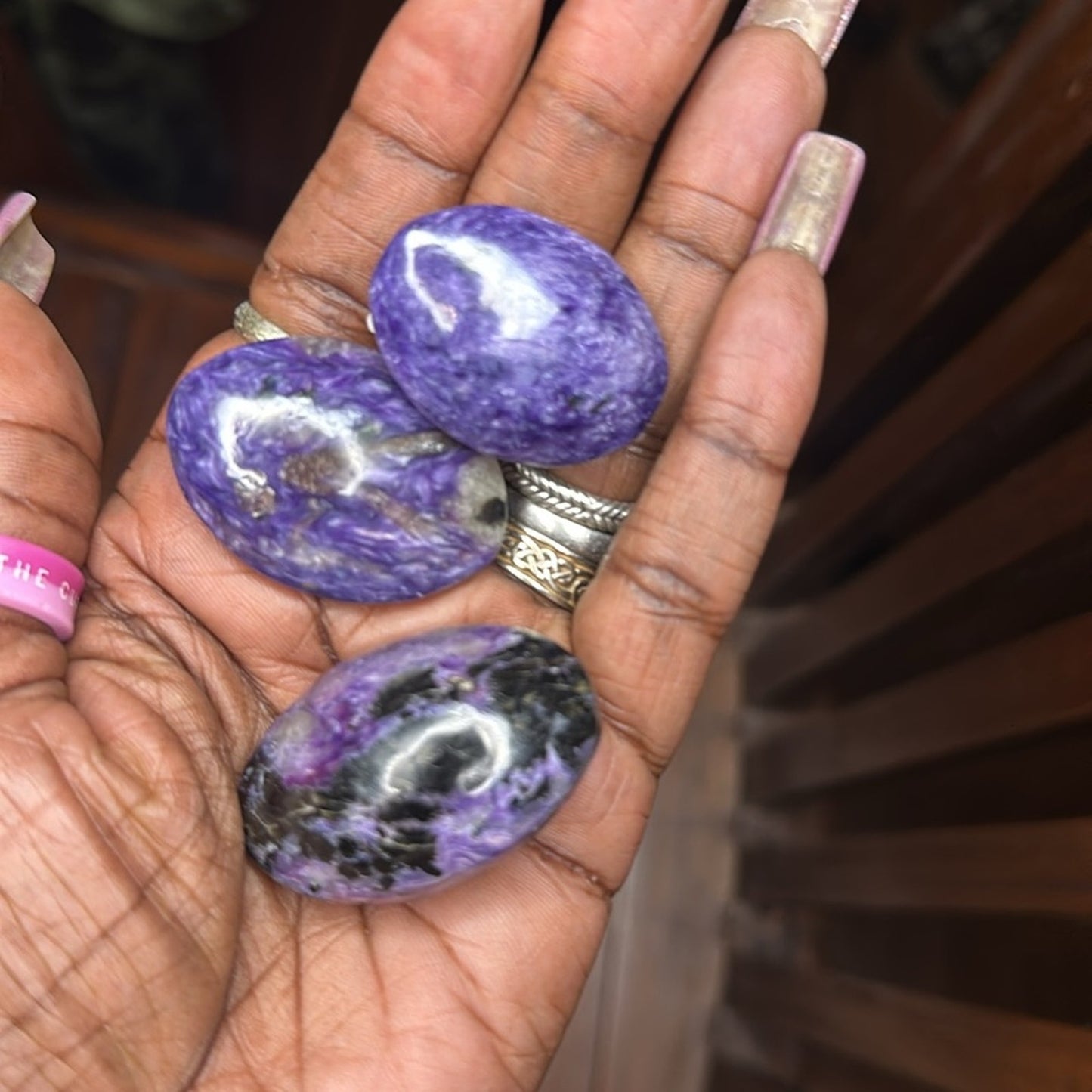 Charoite Cabochon Natural Stone / Palm stone CHARCAB-PICK ONE