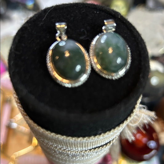 2026 Special - Elegant Silver and Moss Agate Pendant - Price for 1