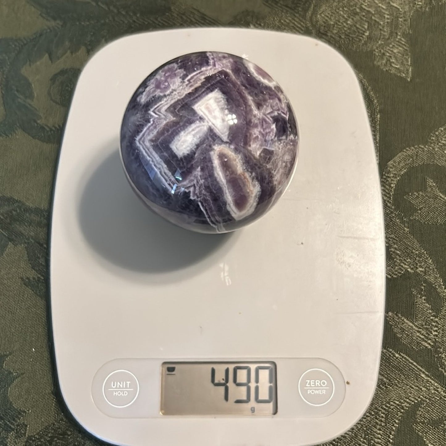 Dream Chevron Amethyst Sphere 71MM CHAMYSPH-001