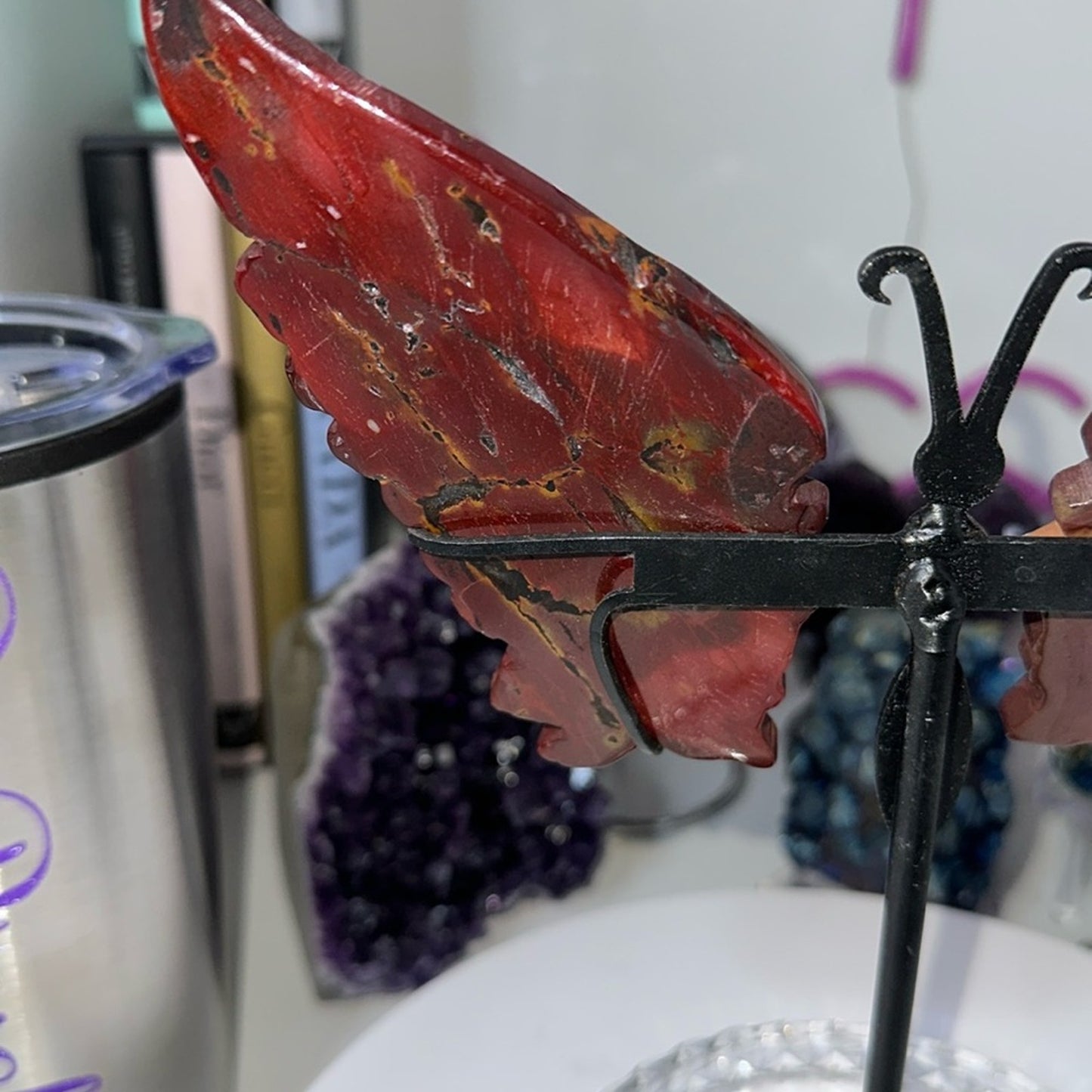 Mookaite custom Butterfly Pink Purple carving #163