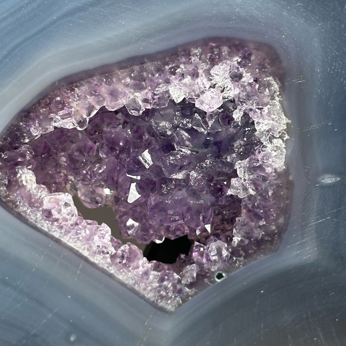 Blue Lace Agate and Amethyst Sugar Slab - BLAAMYSLAB-001