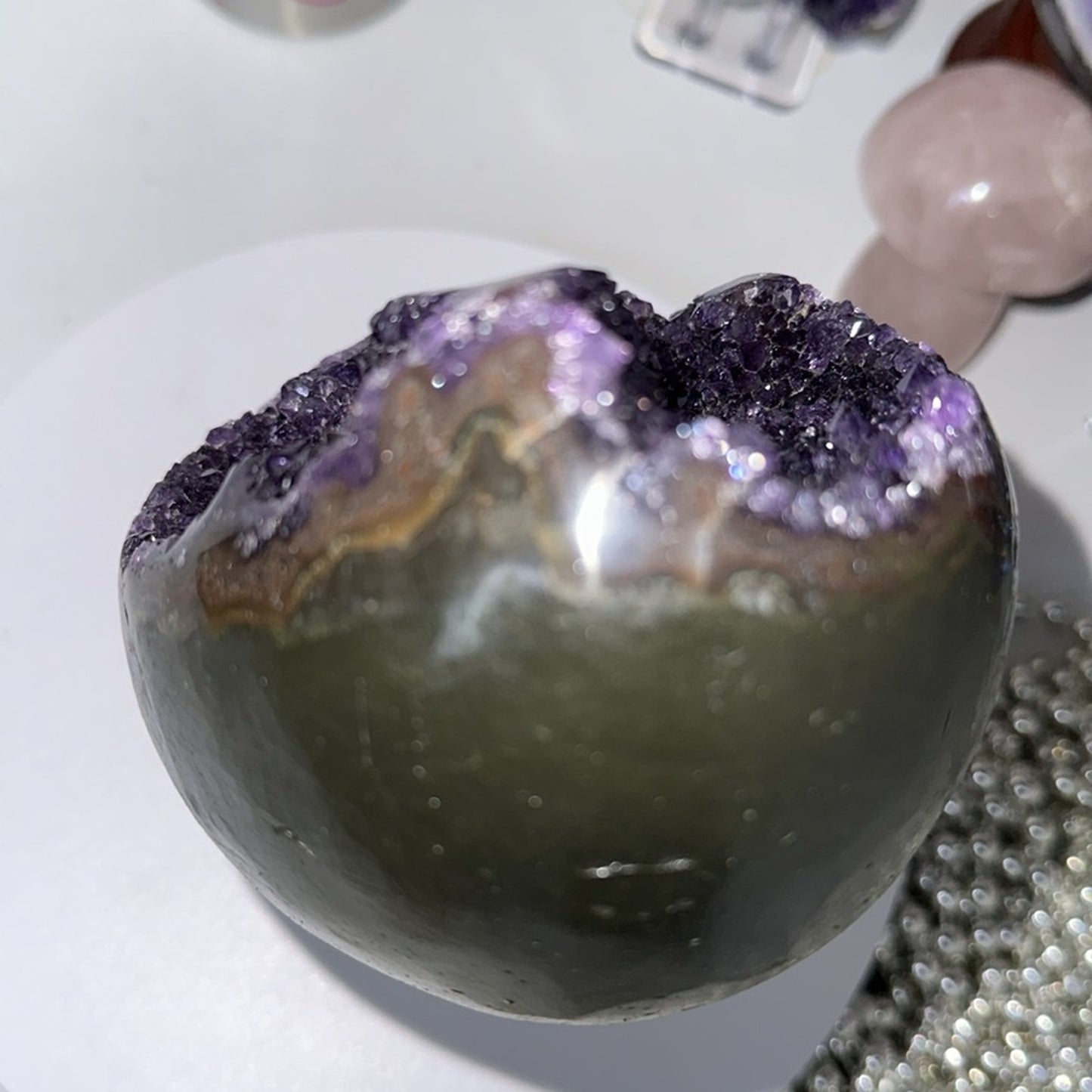 Amethyst Raw Freeform Egg Dinosaur - DRUZYAMYEGGEYE-001 135MM