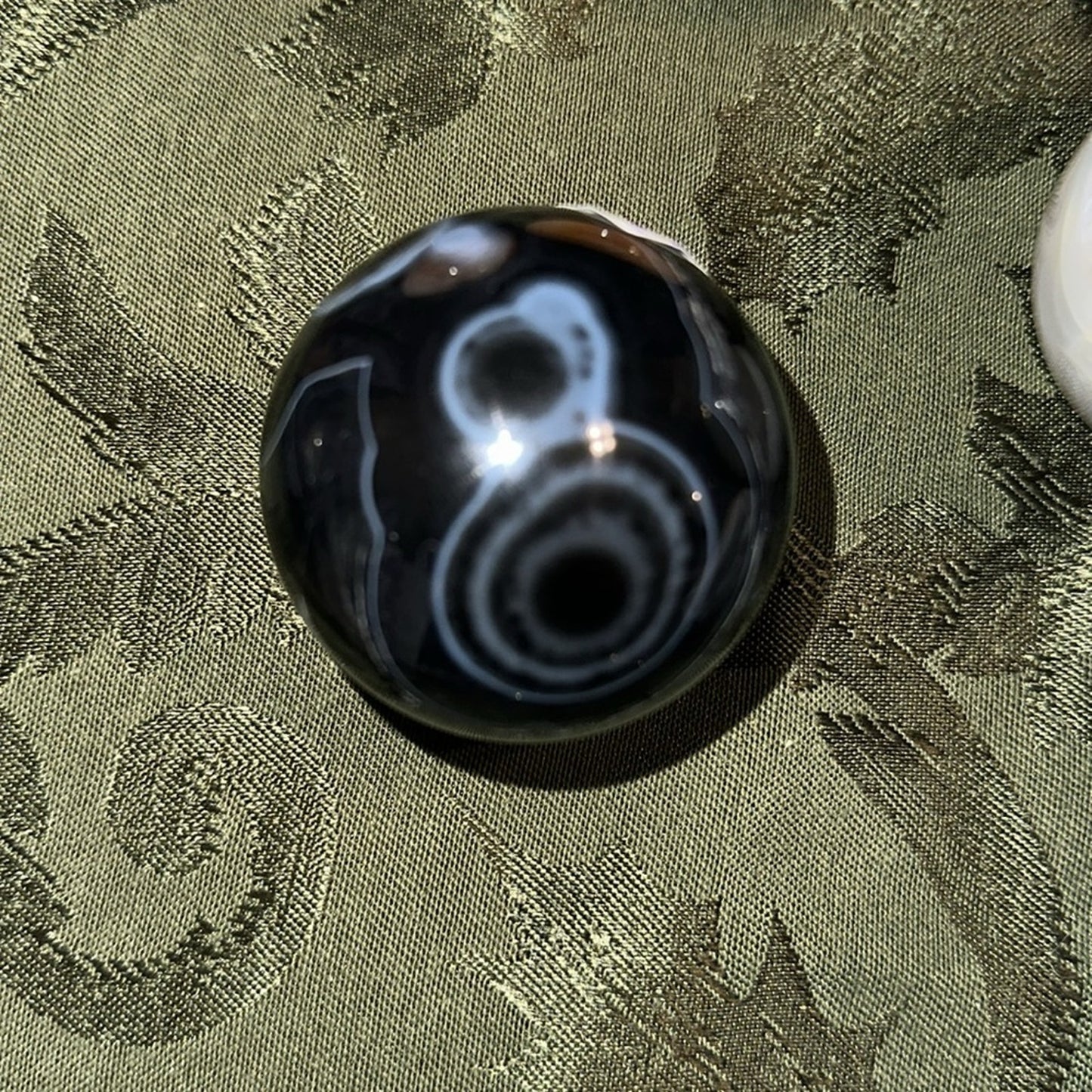 Quartz and Black Onyx/Agate “Figure 8” Sphere 56 MM - BLAGFG8-001
