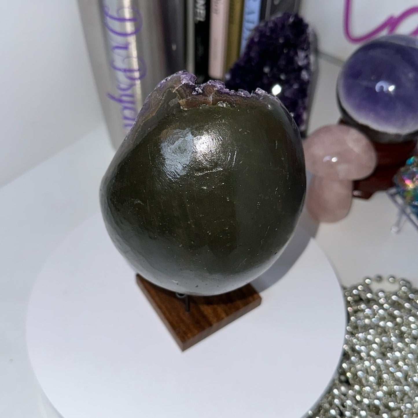 Amethyst Raw Freeform Egg Dinosaur - DRUZYAMYEGGEYE-001 135MM