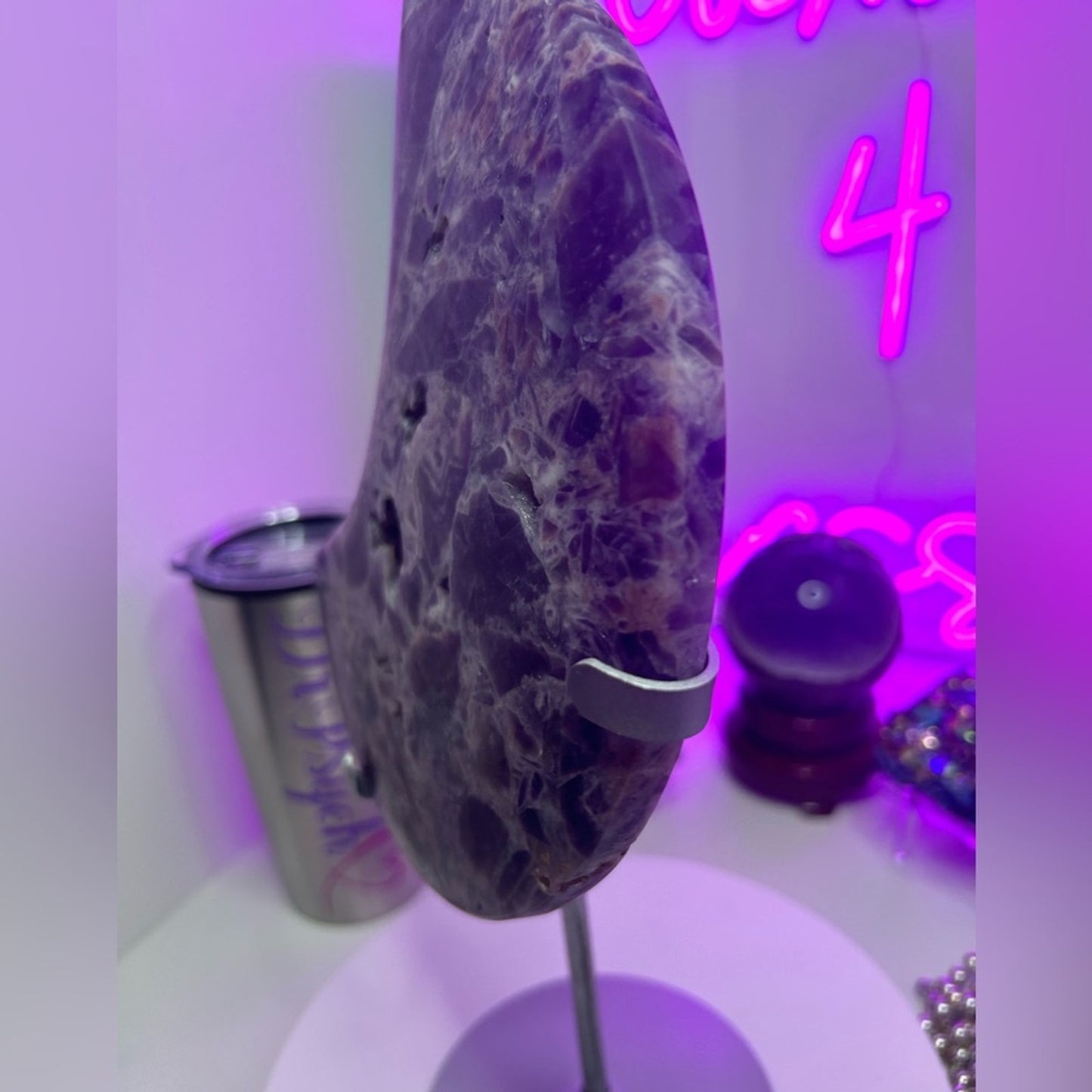 Chevron Dream Amethyst Crescent Moon plate - CHAMYMOON-MED 121.74MM 1092g