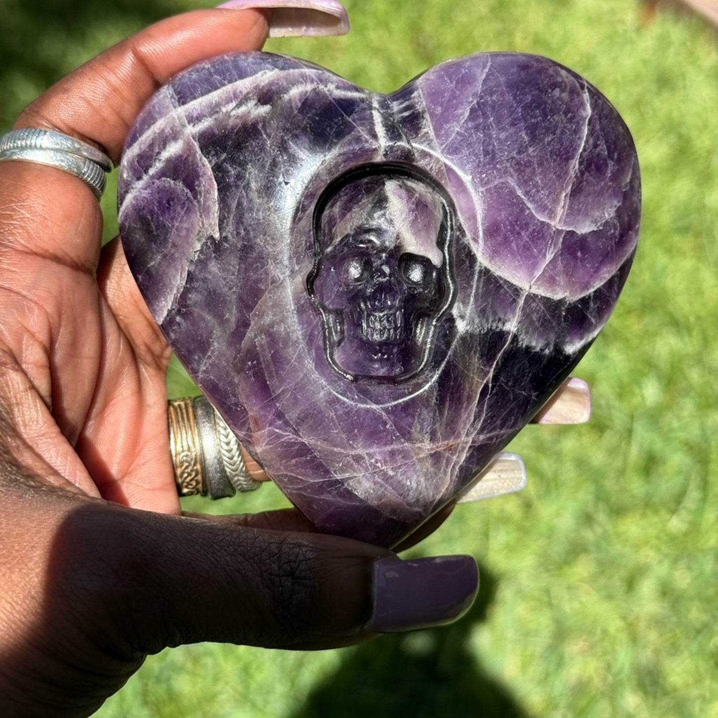 Heart-Shaped Dream Amethyst & Mexican Agate
