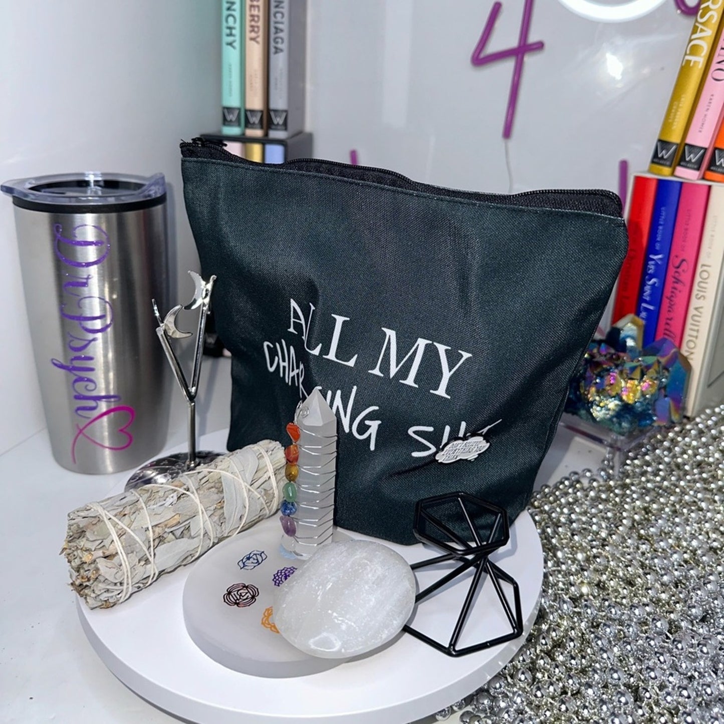 DrPsych_Faves12! Charge & Cleanse Crystal Starter Kit! Black bag. πΉπΉπ€π€