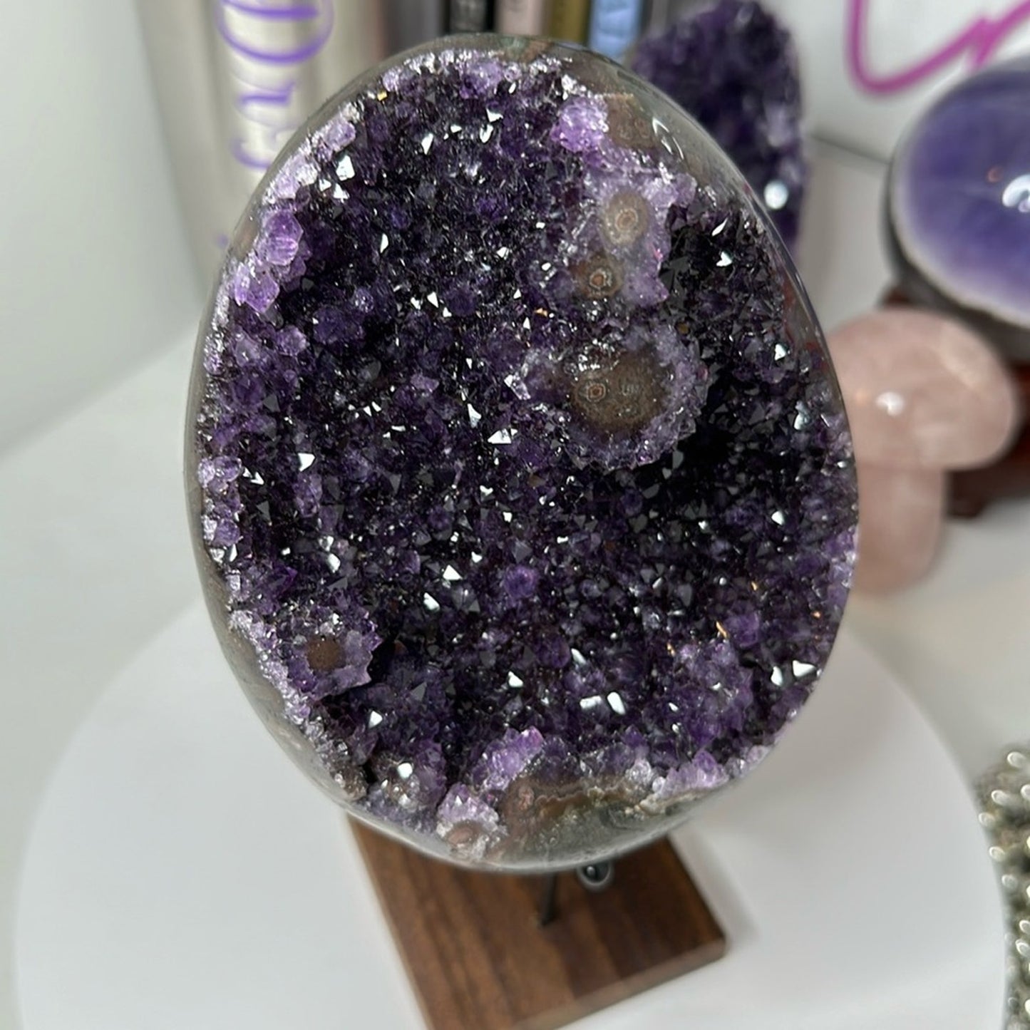 Amethyst Raw Freeform Egg Dinosaur - DRUZYAMYEGGEYE-001 135MM