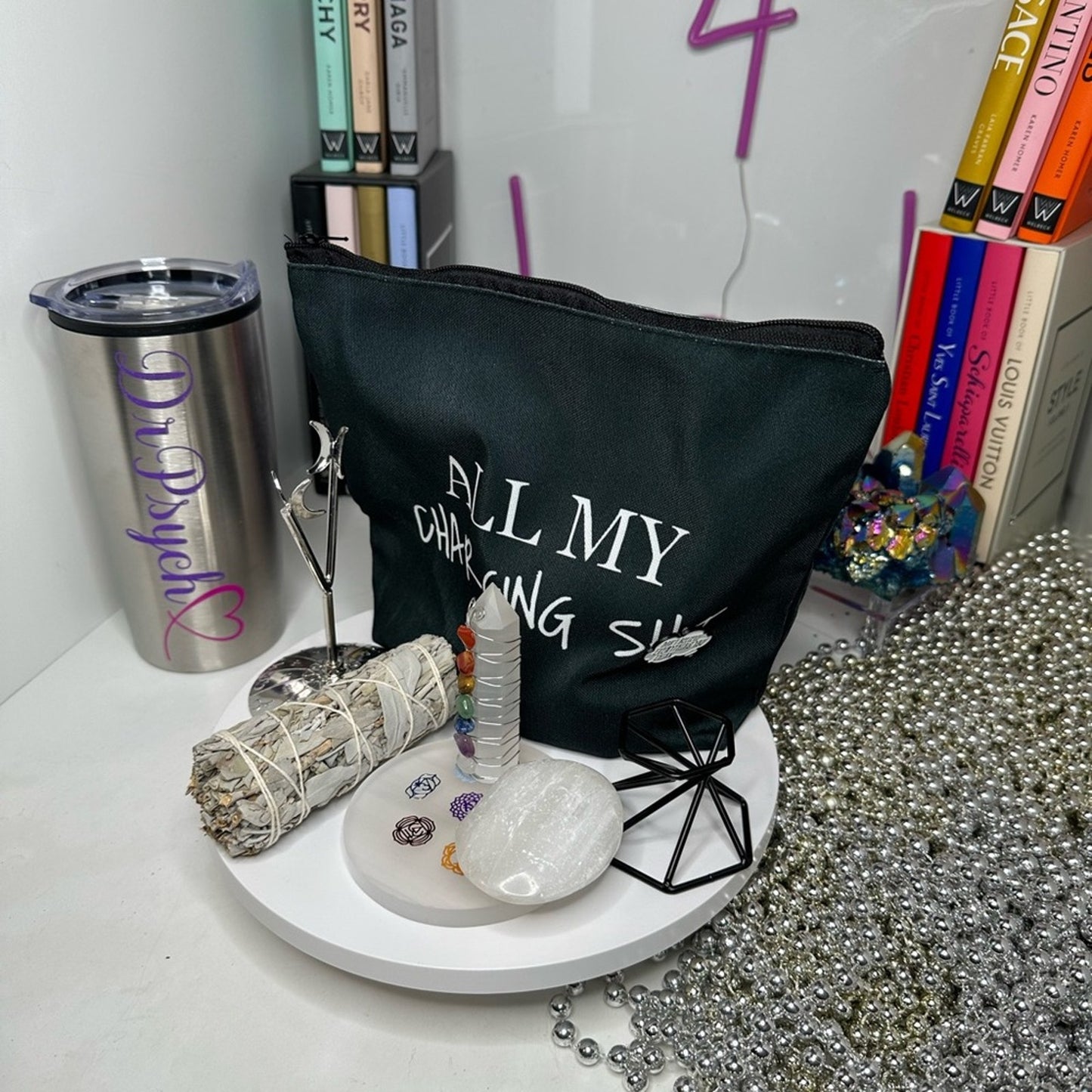 DrPsych_Faves12! Charge & Cleanse Crystal Starter Kit! Black bag. πΉπΉπ€π€