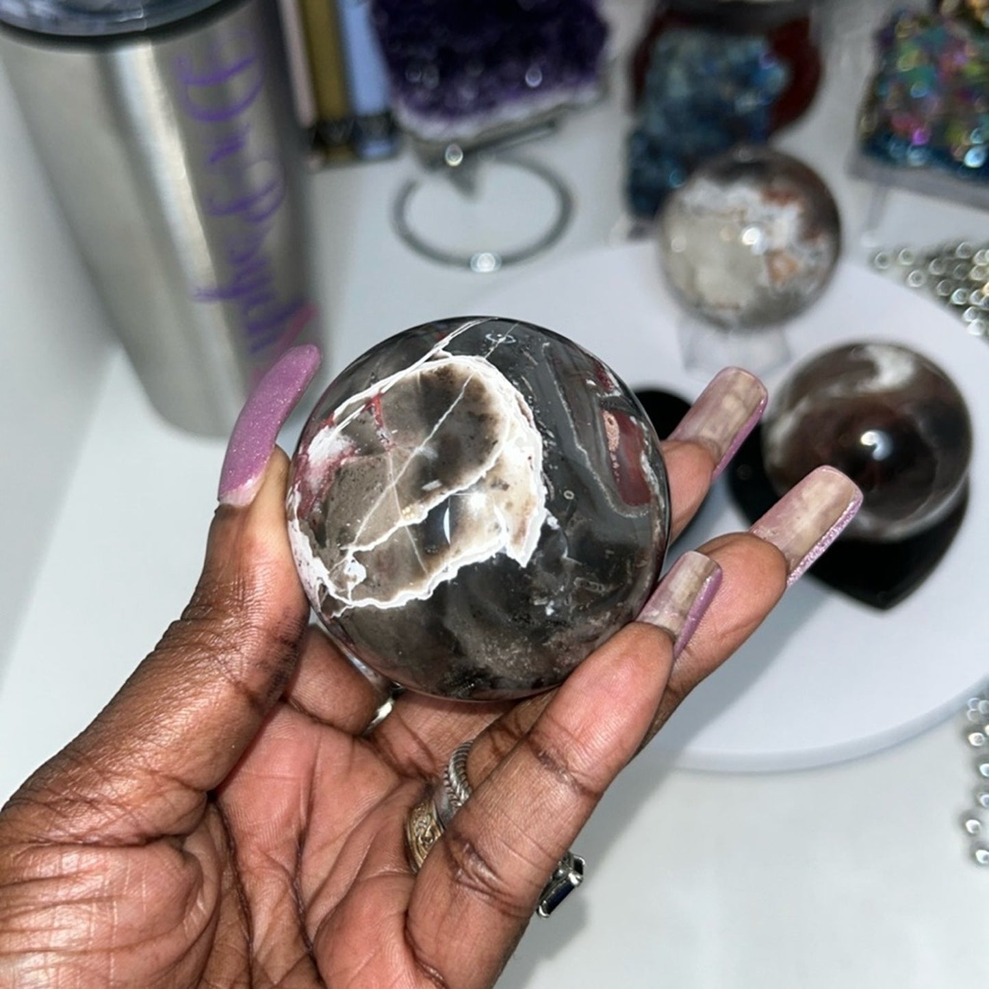 Mexican Lace Agate & Brecciated Jasper Sphere - Pick 1 or Bundle! MXAGTBJ001