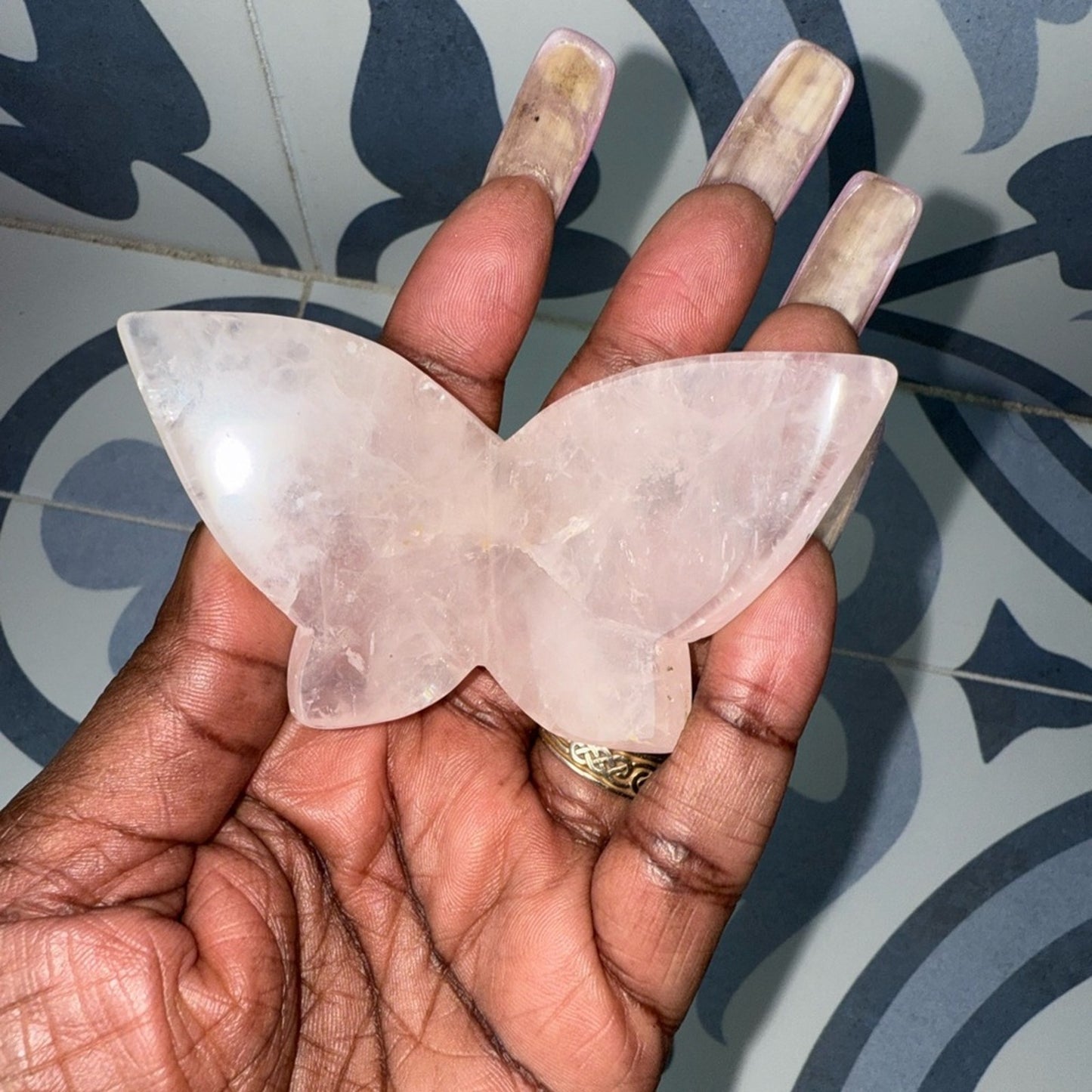 Dream Amethyst and Rose Quartz Butterfly Set of 2 Decor 🦋