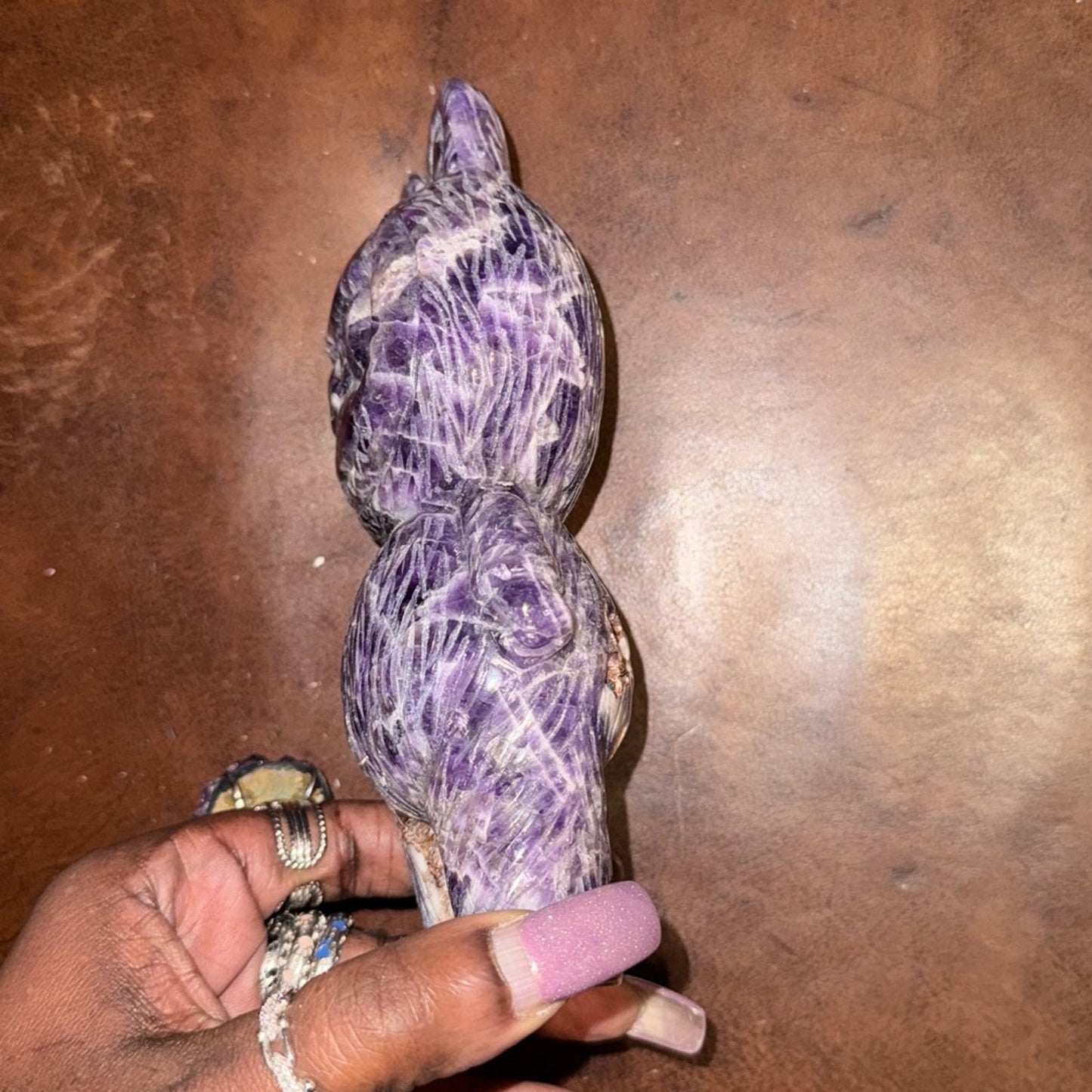 Labubu Crystal Dream Amethyst 7” approximately Crystal Carving A