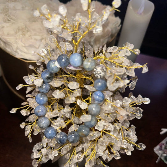 Kyanite and Sterling Silver 925 Bracelet 11MM Bead