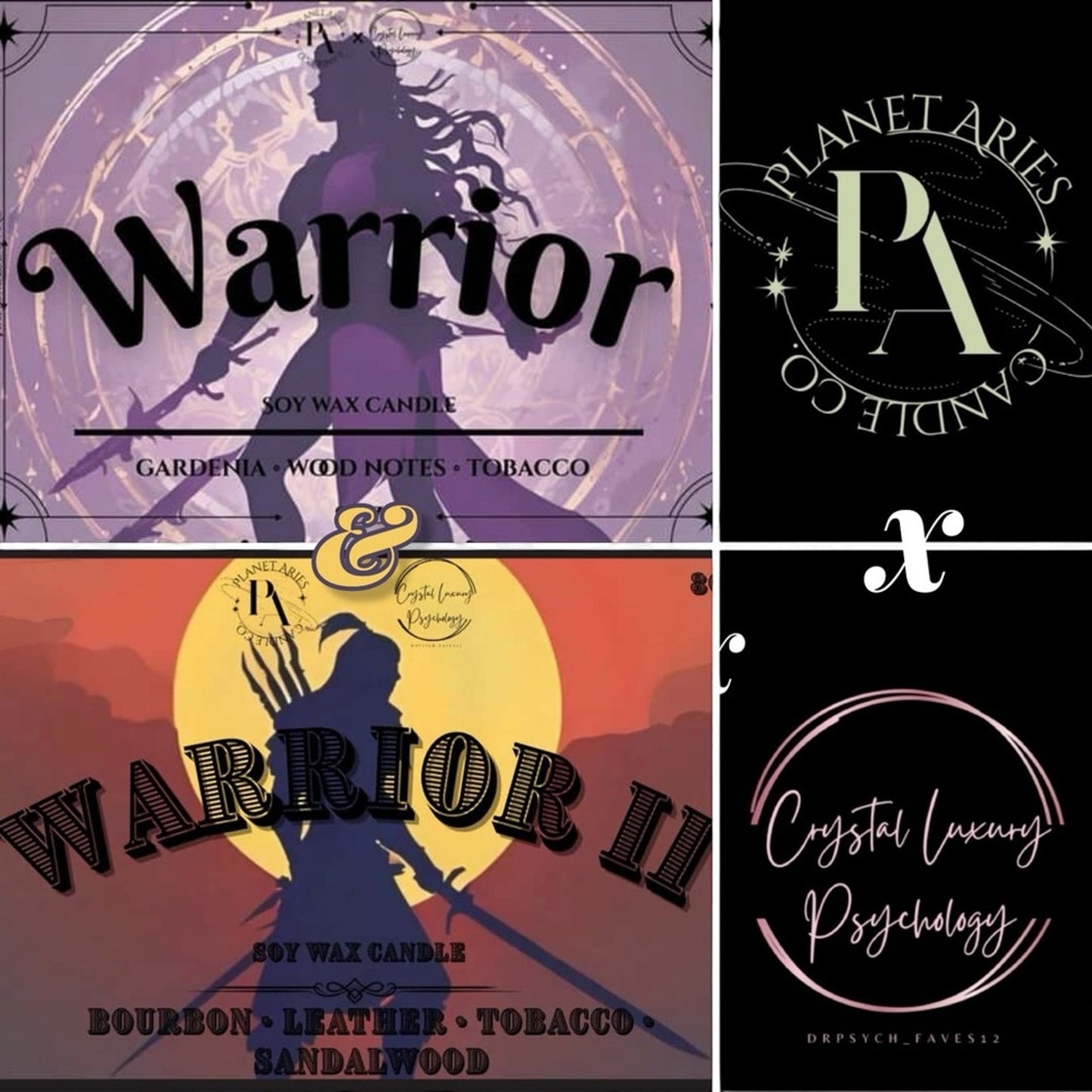 Warrior I & Warrior II Candle Set - Proceeds to Cancer & Mental Health Research