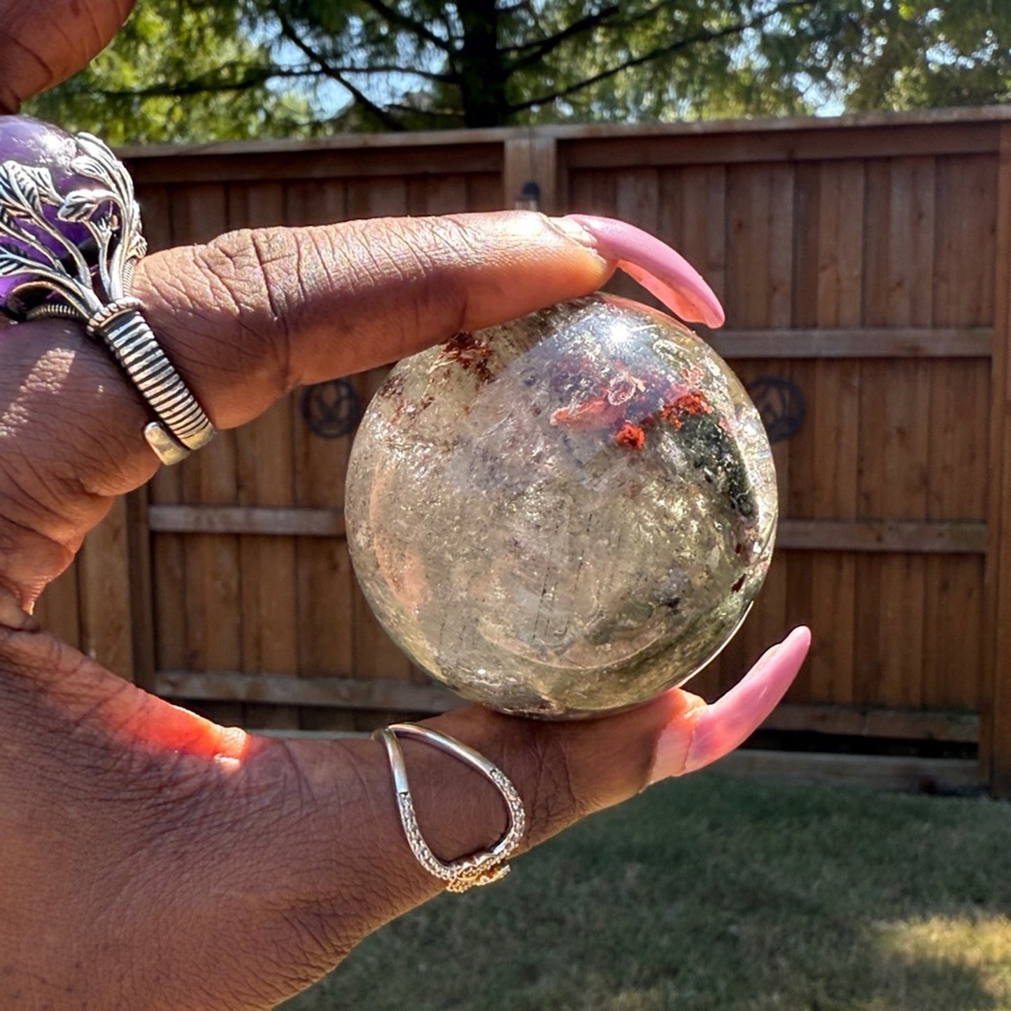 Lodolite (Garden or Phantom Quartz) Crystal Sphere 54.4MM
