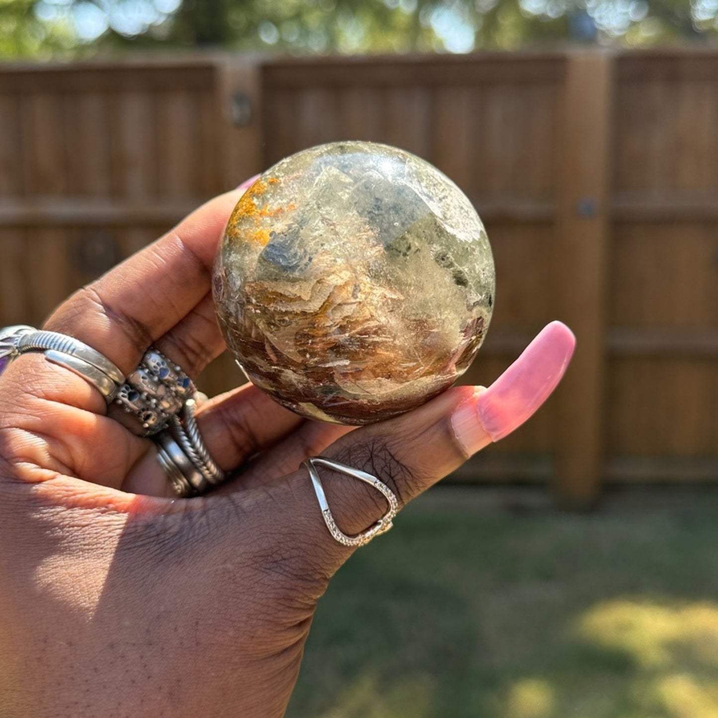 Lodolite (Garden or Phantom Quartz) Crystal Sphere 59.9MM