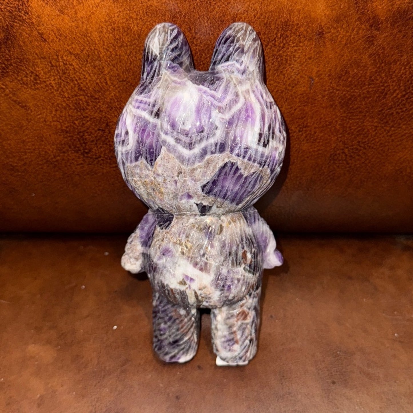 Labubu Crystal Dream Amethyst 6.5” approximately custom carving B