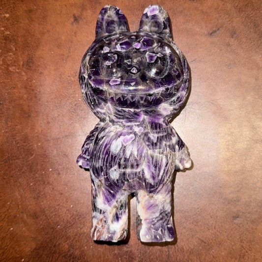 Labubu Crystal Dream Amethyst 6.5” approximately custom carving B