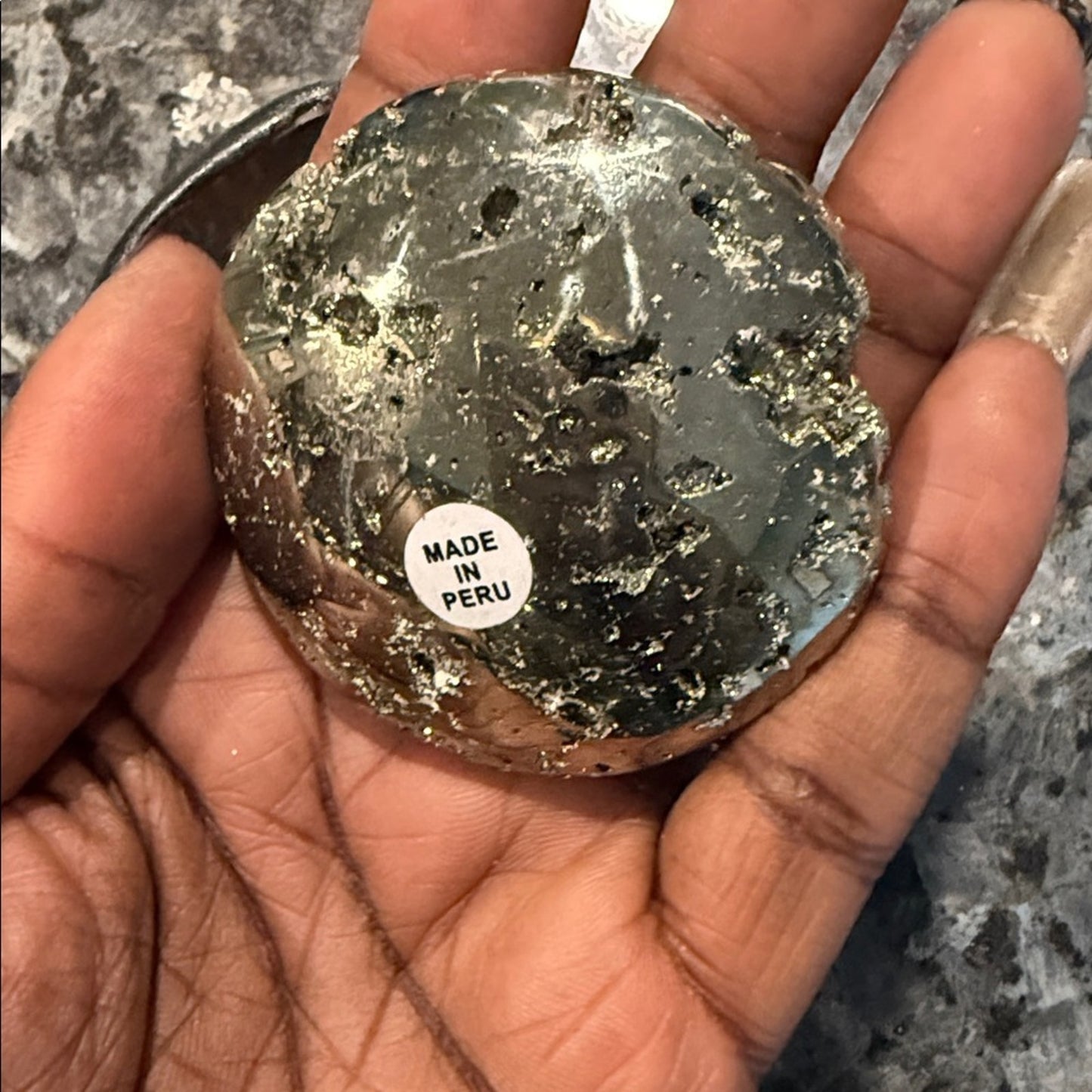 Shimmering Pyrite Palm Stone