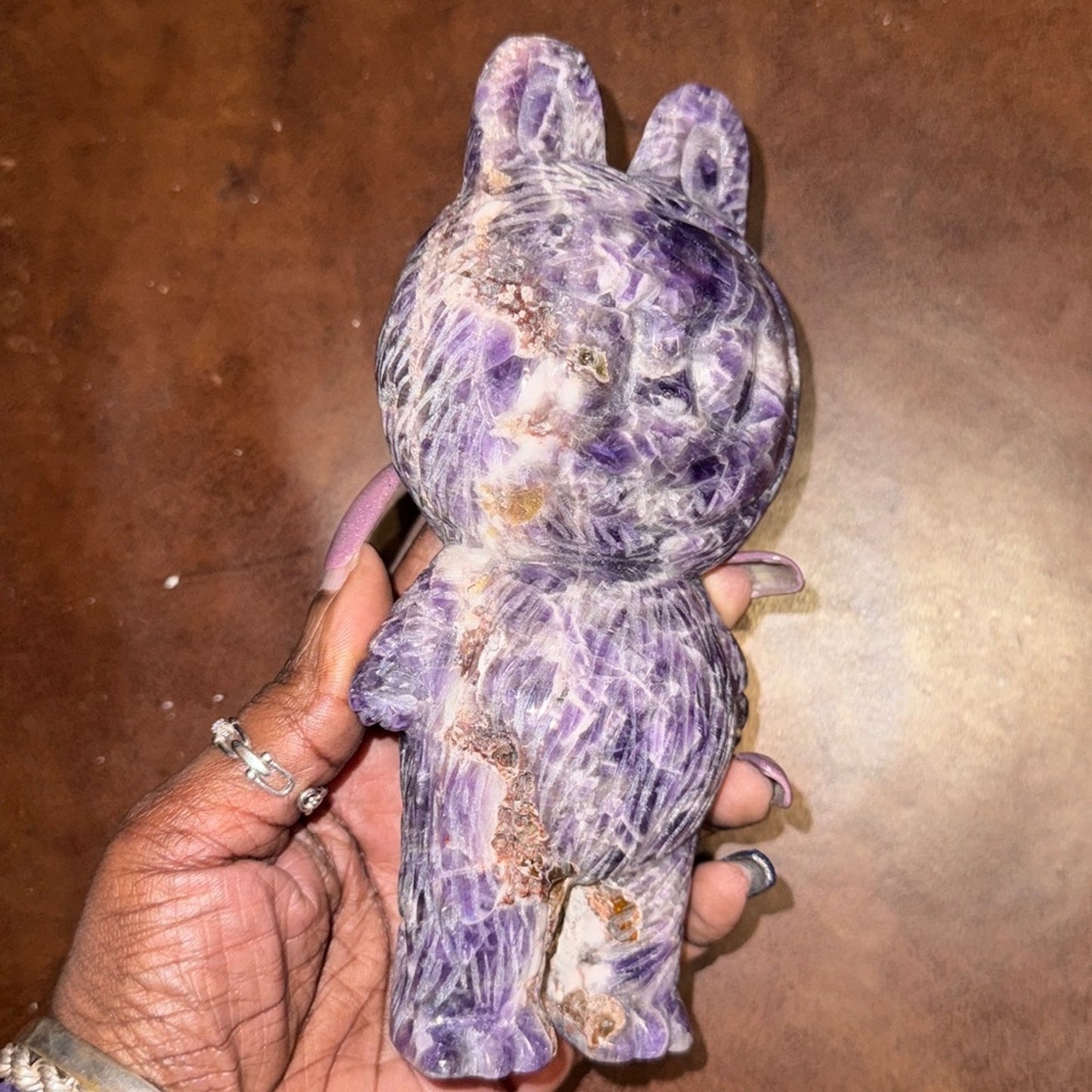 Labubu Crystal Dream Amethyst 7” approximately Crystal Carving A