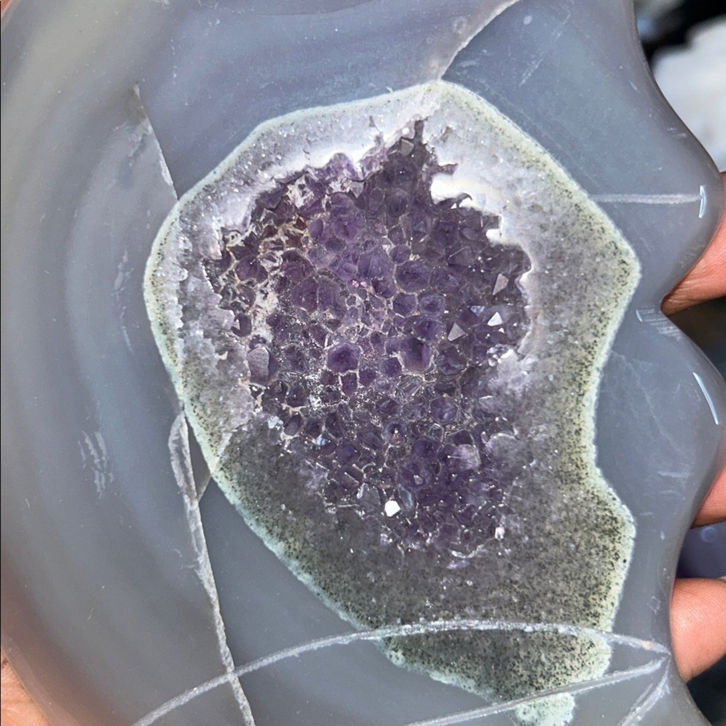 Amethyst, Quartz, & Agate Moon Custom carving AMAGTMOON-SML