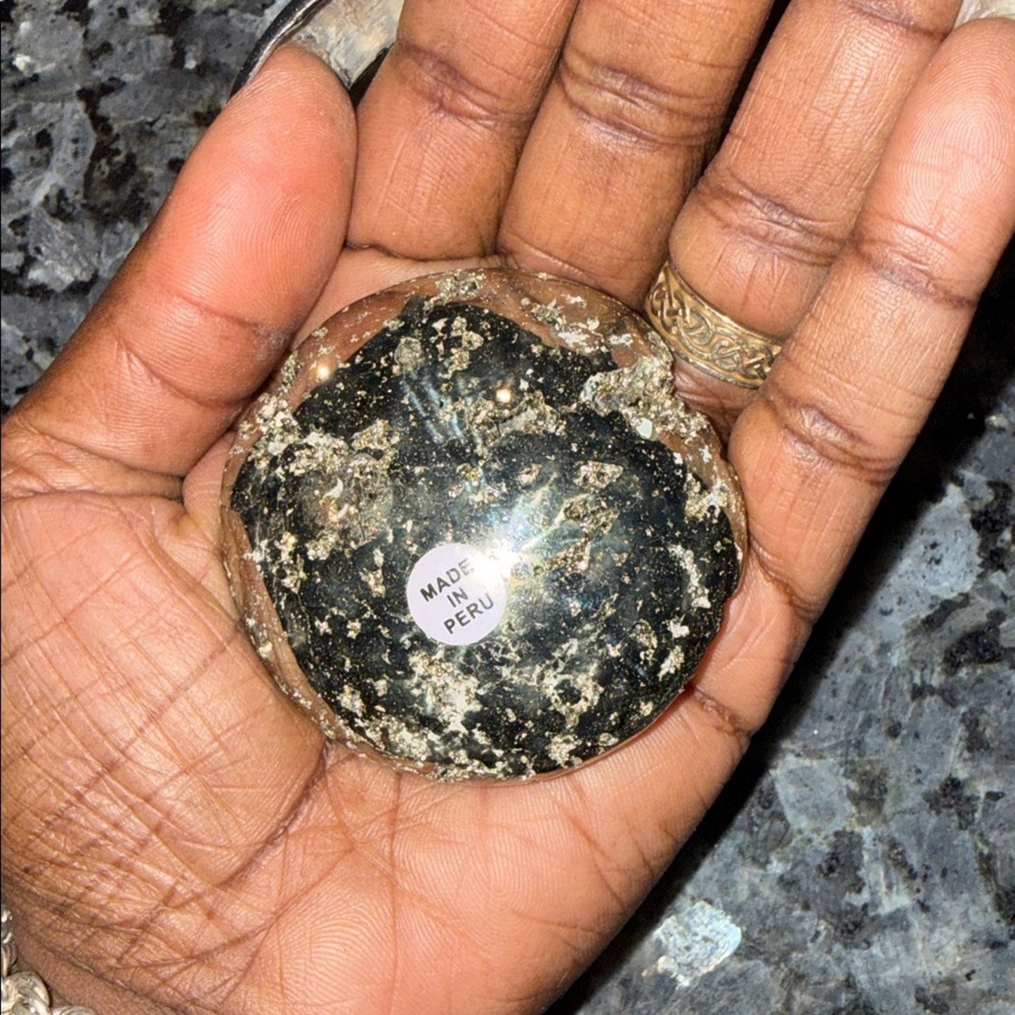 Shimmering Pyrite Palm Stone