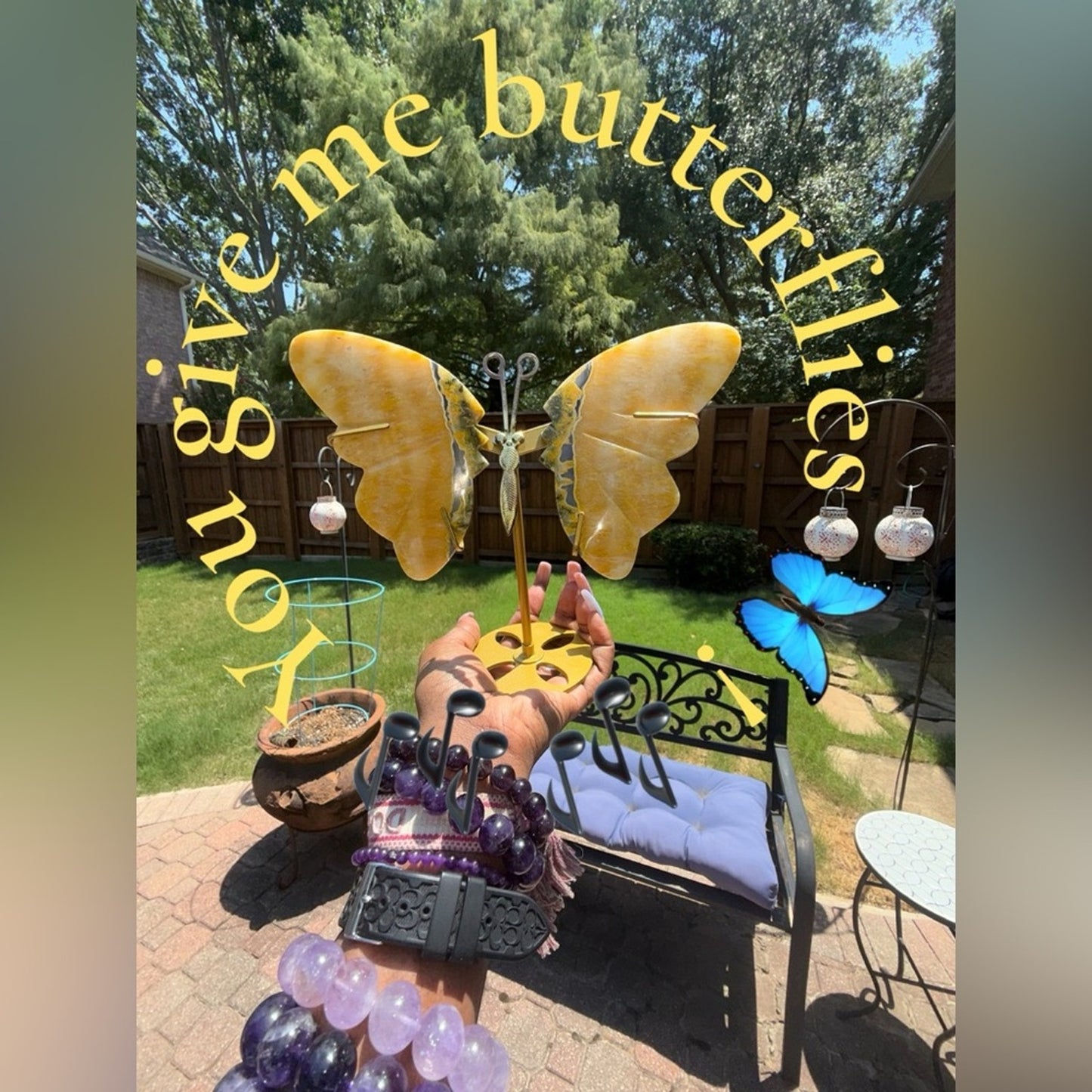 Bumblebee 🐝 Jasper (aka Bumblebee stone) Butterfly with stand 🦋