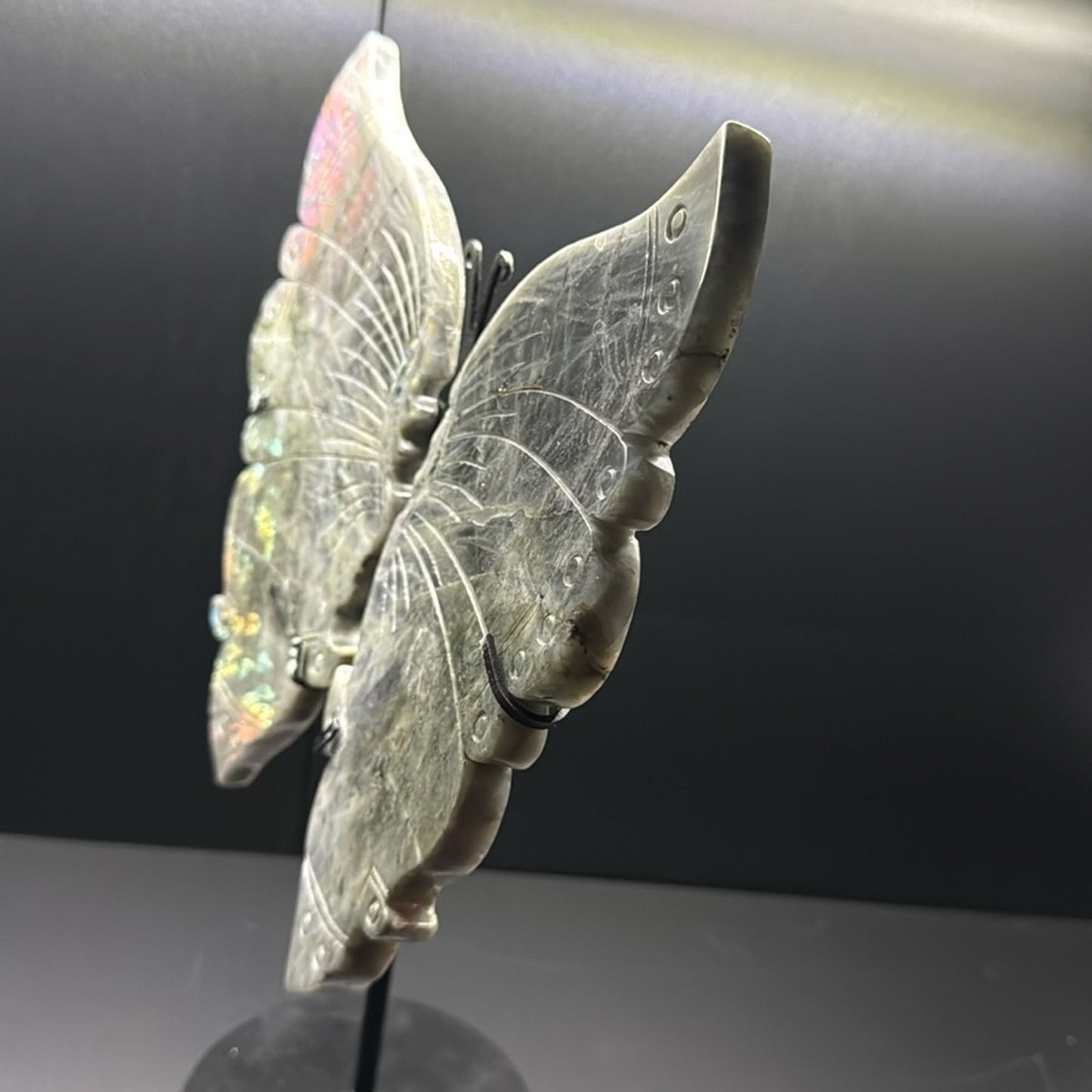 Labradorite with purple flash Butterfly with stand 🦋FREE SHIPPING 🌹🌹