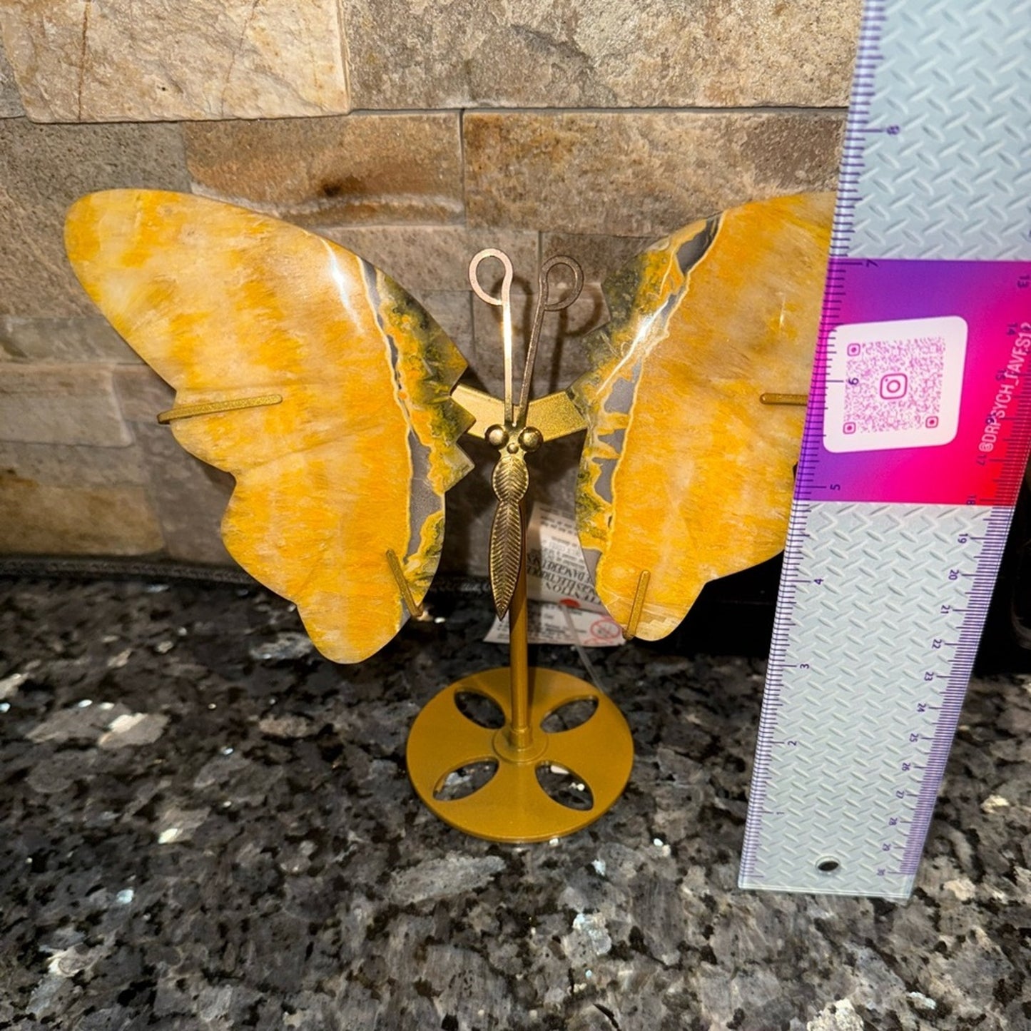 Bumblebee 🐝 Jasper (aka Bumblebee stone) Butterfly with stand 🦋