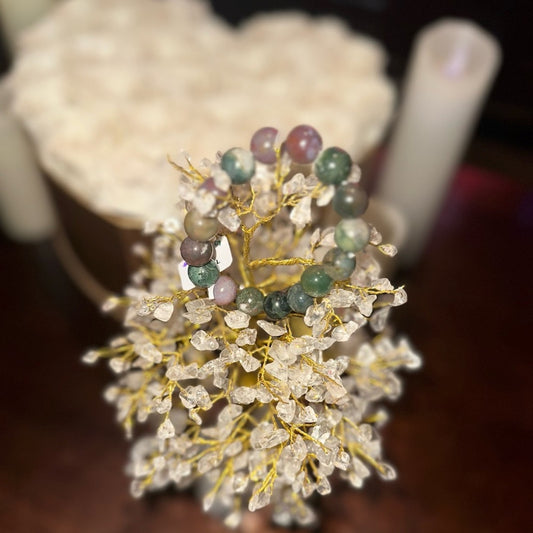 Moss Agate Bracelet 12MM Bead