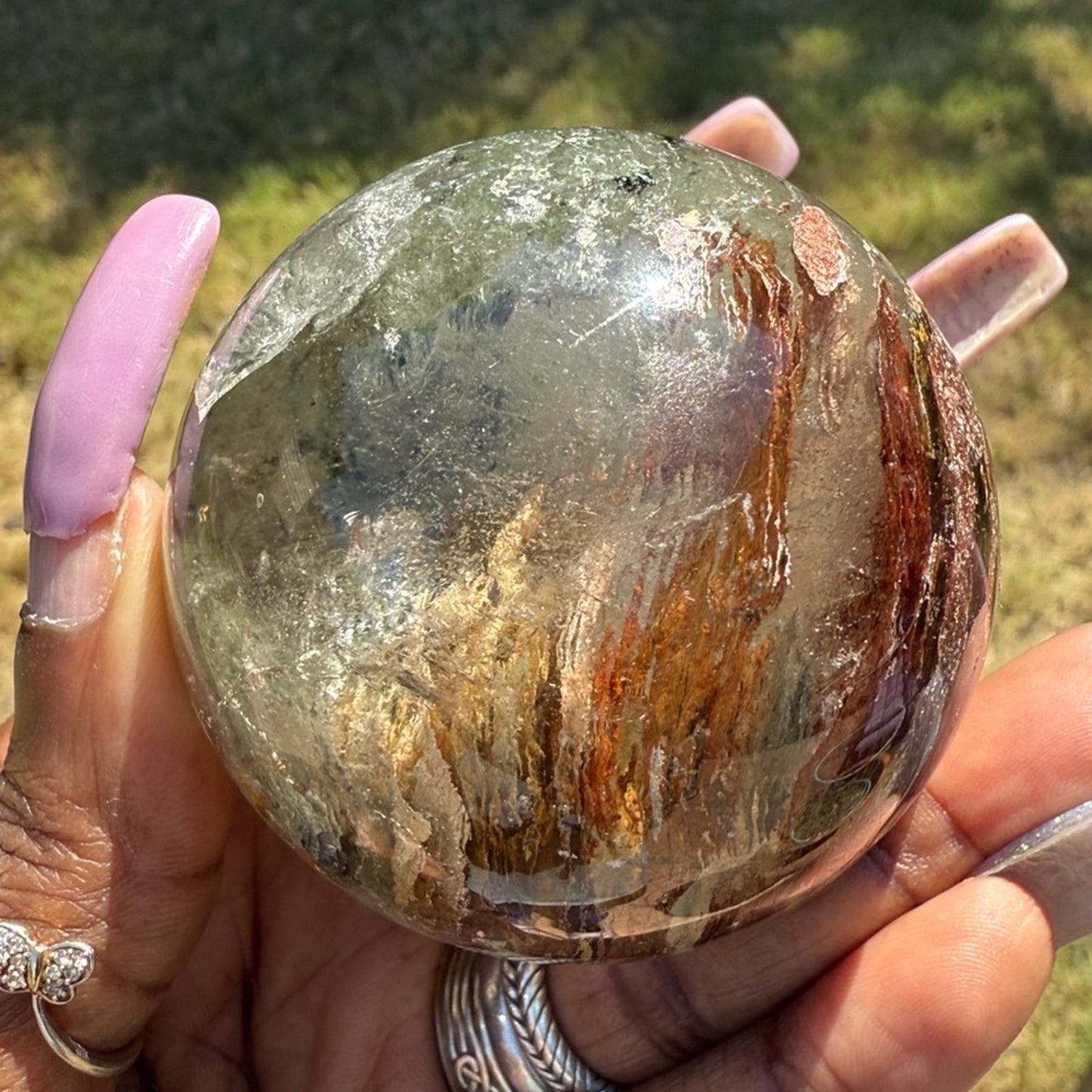 Lodolite (Garden or Phantom Quartz) Crystal Sphere 59.9MM