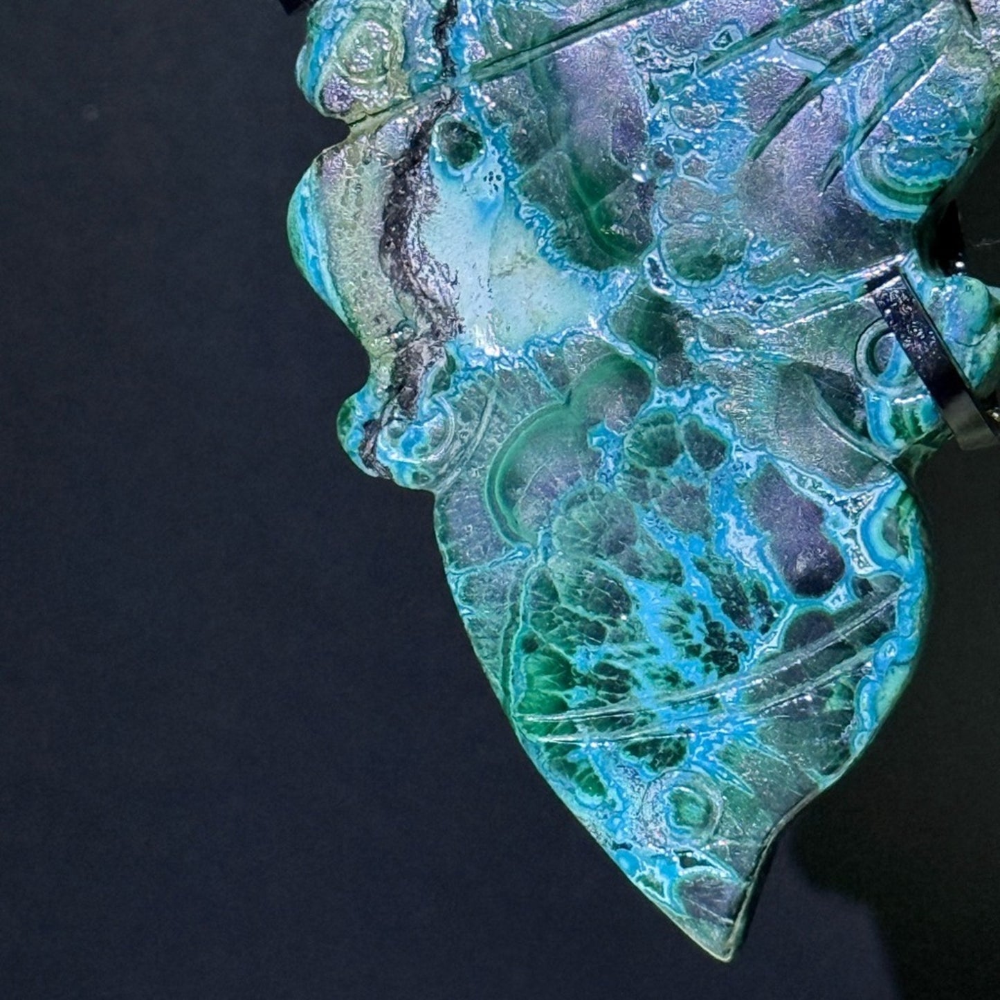 Chrysocolla and Malachite Custom Butterfly and Stand - CHRYSOBTFLY