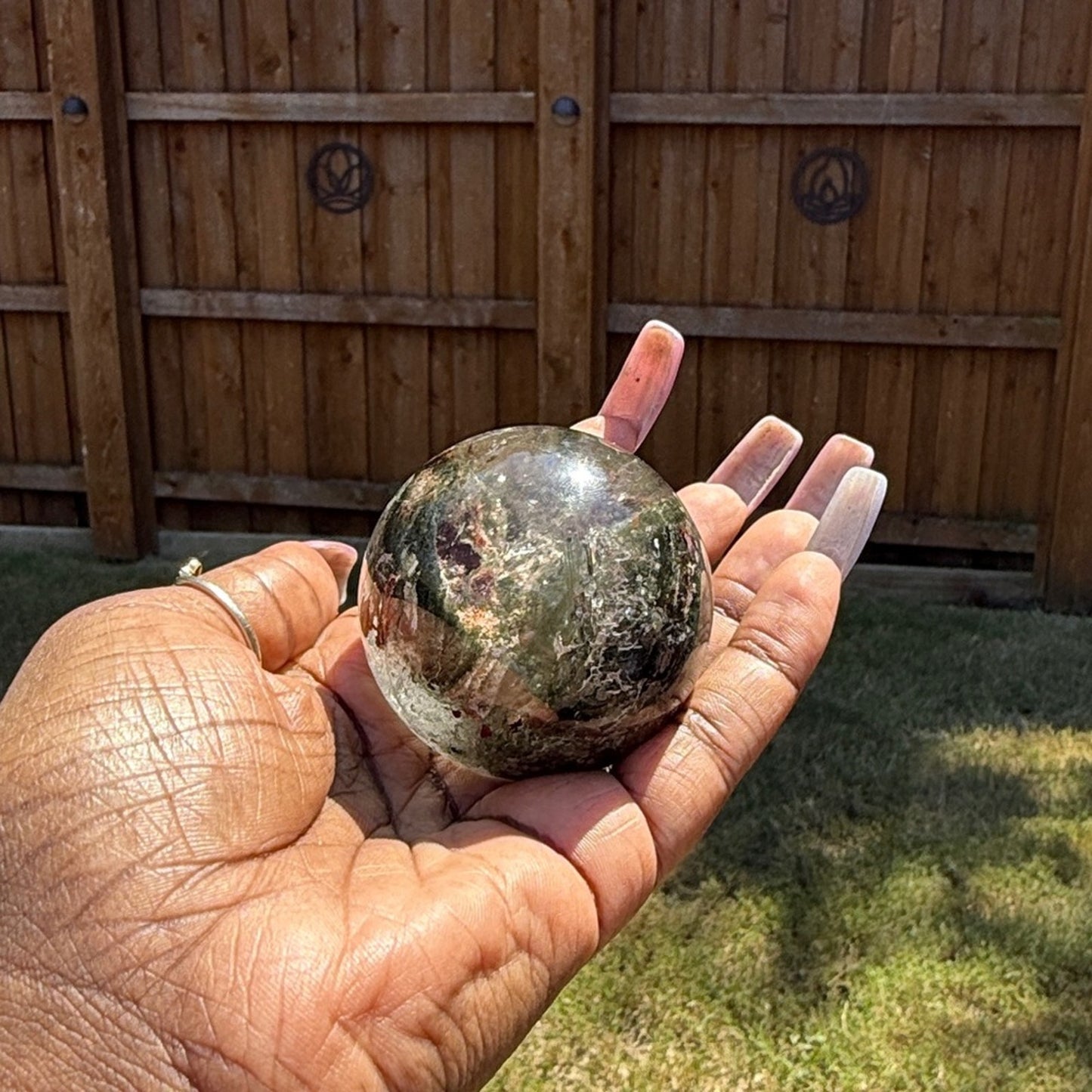Lodolite (Garden or Phantom Quartz) Crystal Sphere 54.4MM