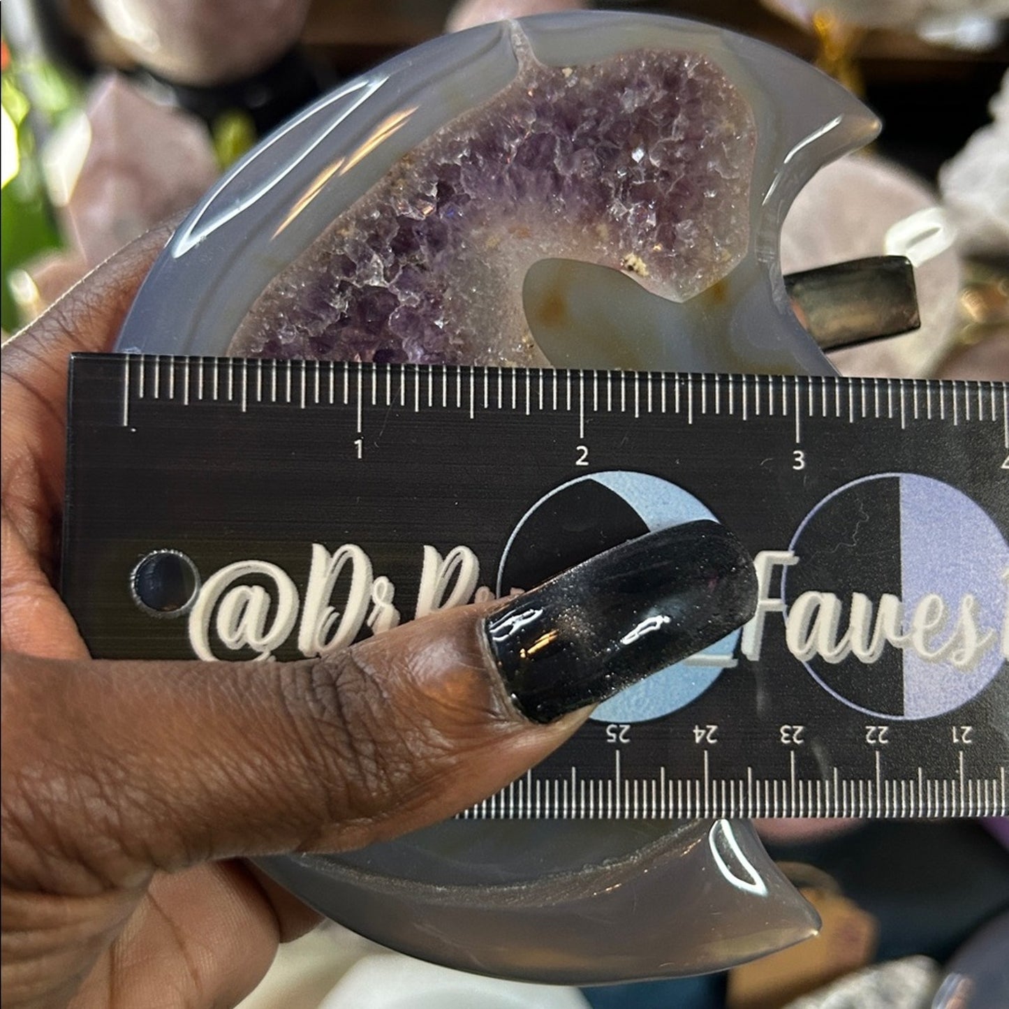 Amethyst, Quartz, & Agate Moon Custom carving AMAGTMOON-Mini2