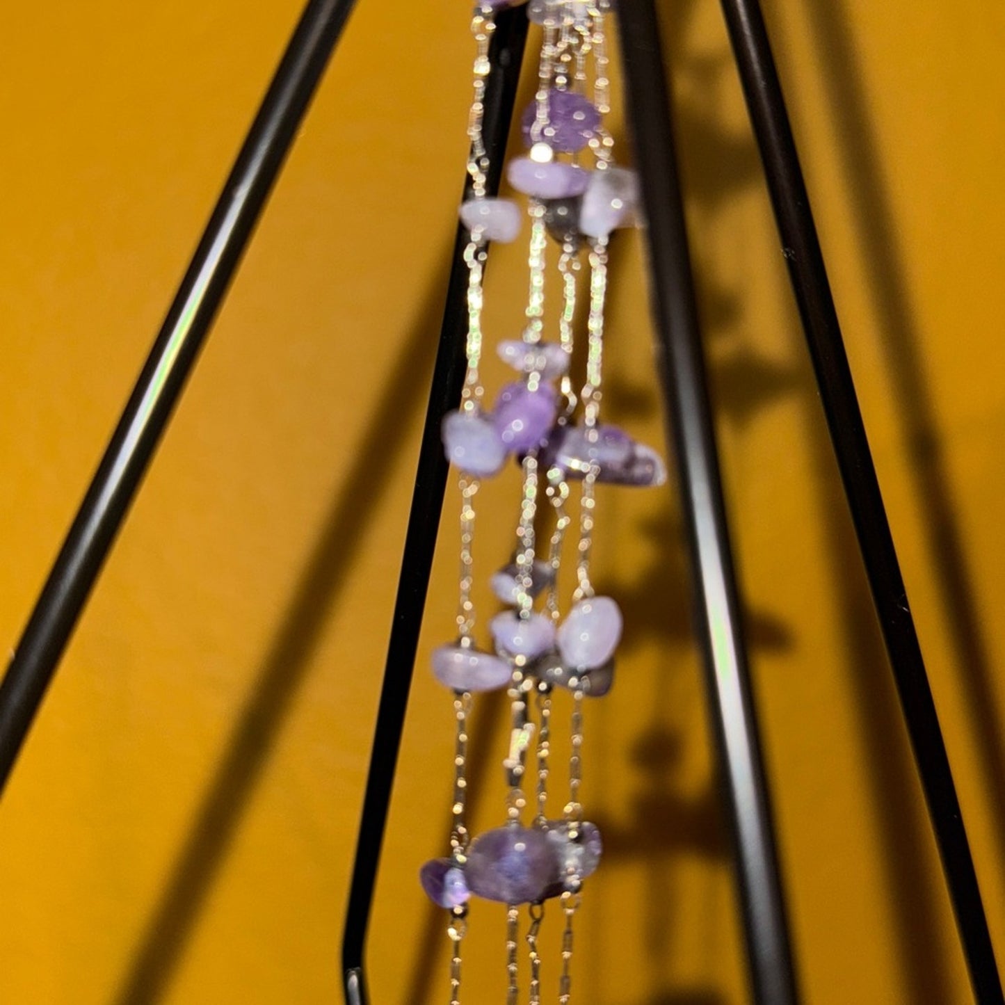 Amethyst Chips Black Geometric Sphere Holder & Sphere! 🌹🌹
